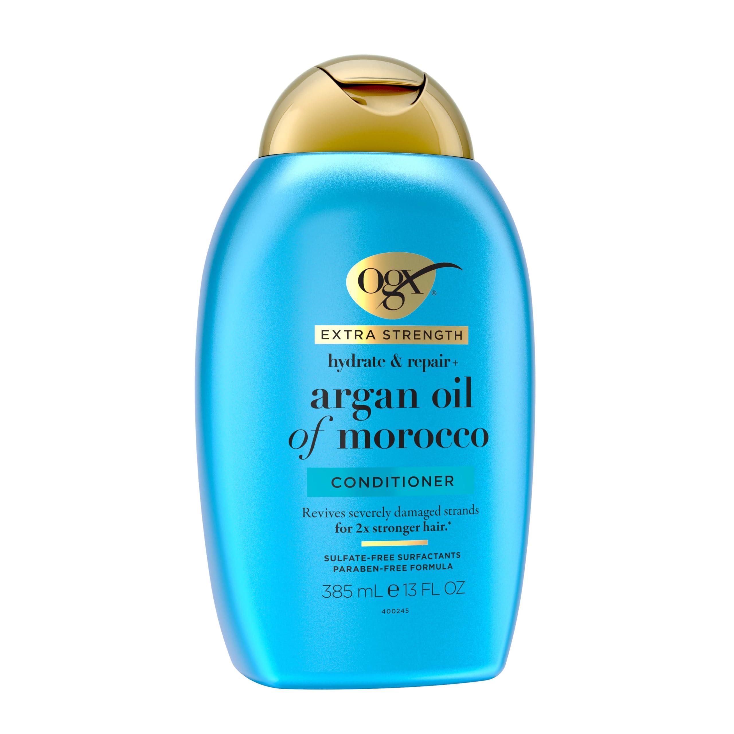 OGX Extra Strength Hydrate & Repair + Argan Oil of Morocco Conditioner for Dry, Damaged Hair, Cold-Pressed Argan Oil to Moisturize Hair, Paraben-Free, Sulfate-Free Surfactants, 13 Fl Oz - Image 7