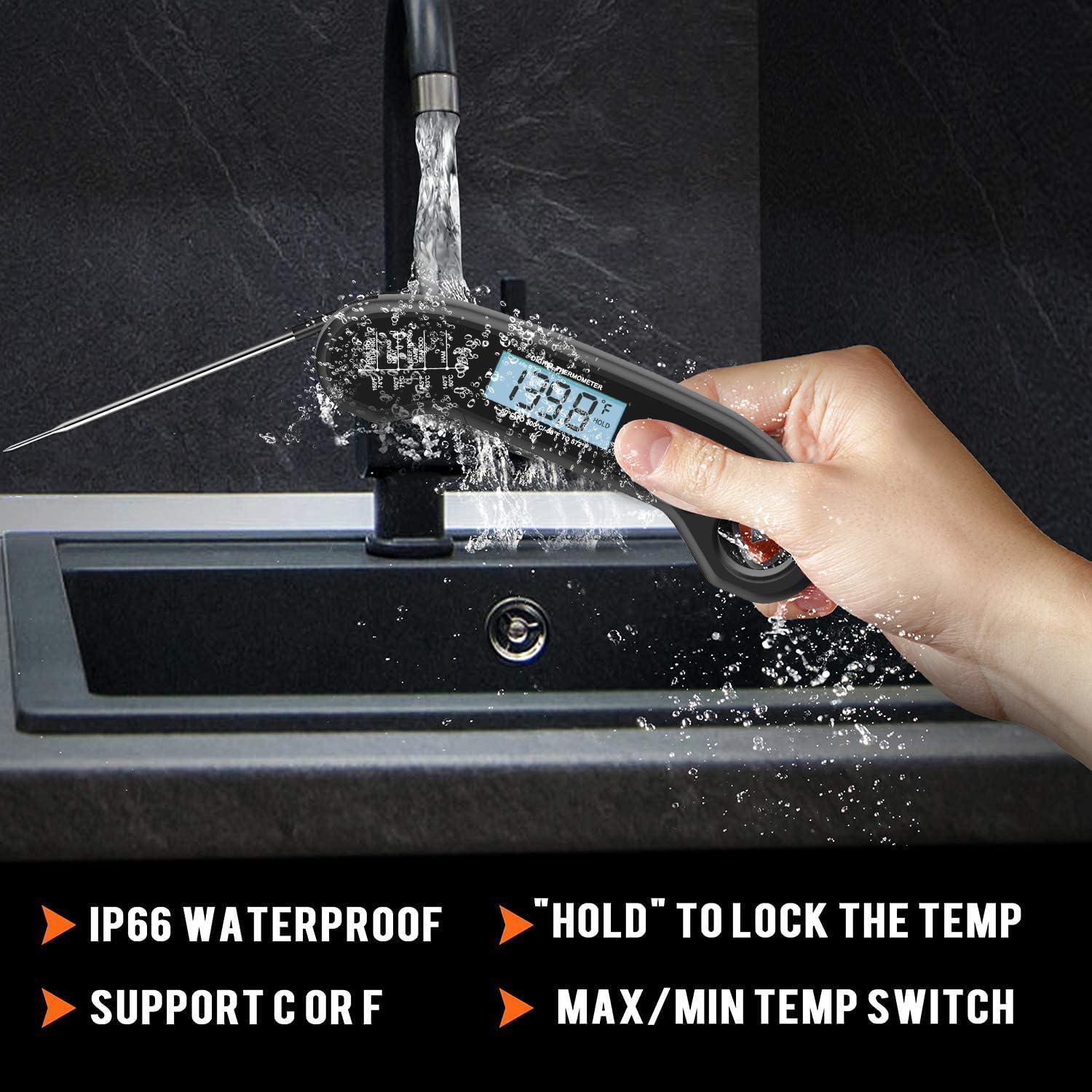 Meat Thermometer Digital, Instant Read Meat ThermometerI for Grill and Cooking, Waterproof Food Thermometer for Kitchen and Outside, BBQ, Turkey, Candy, Liquids, Beef - Image 5
