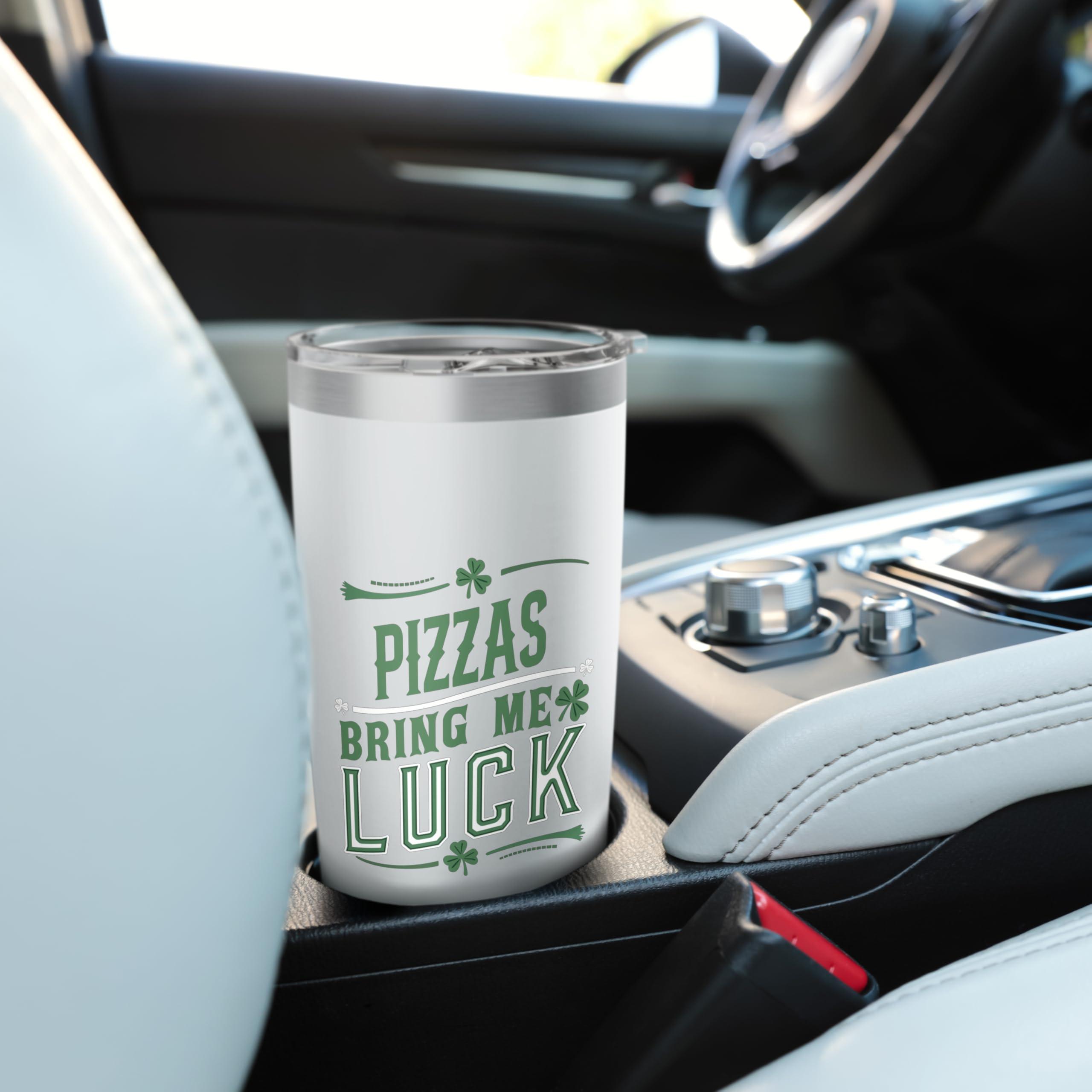 Pizzas Bring Me Luck St Patricks Day Shenanigans Stainless Steel Insulated Tumbler - Image 2