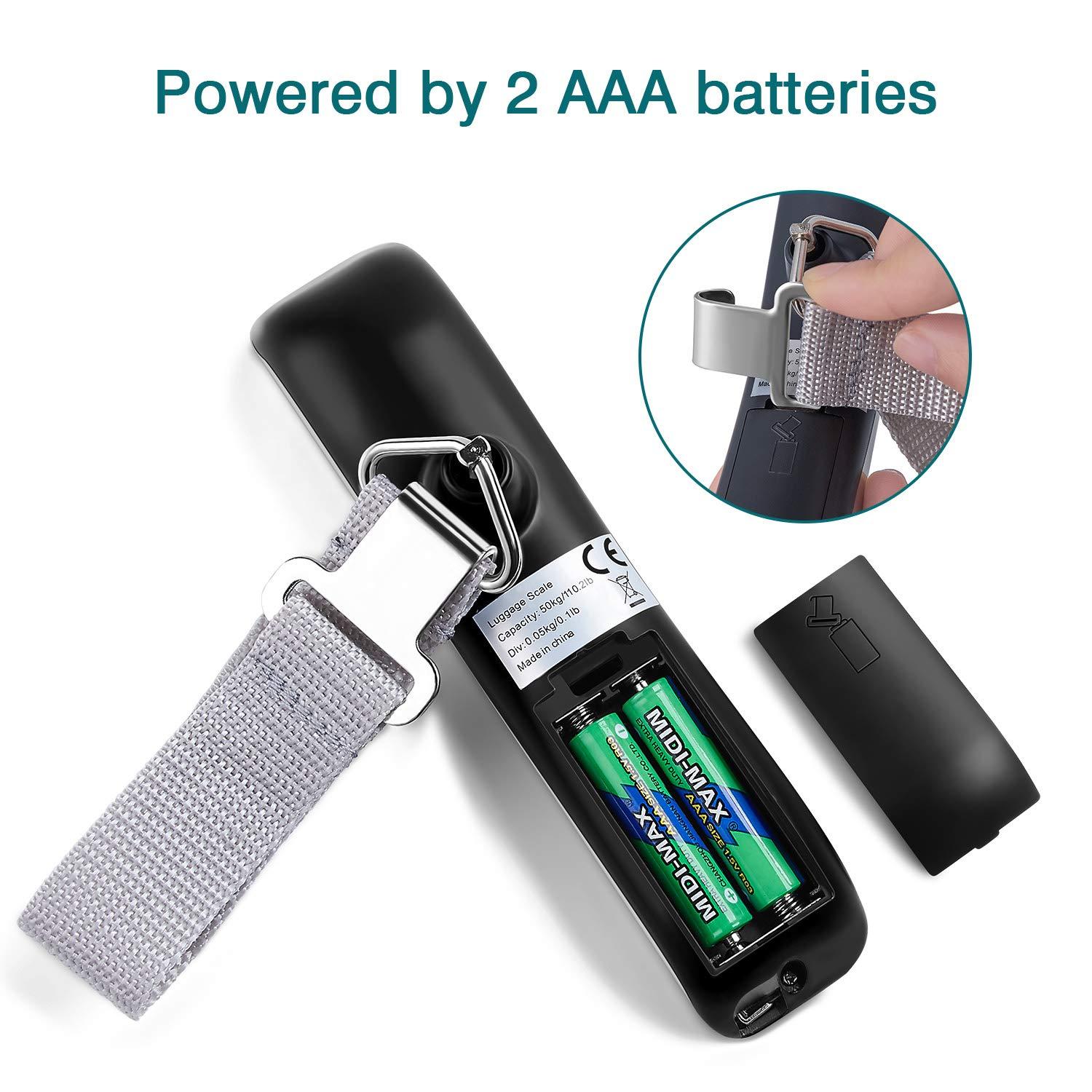 Digital Luggage Scale, WGGE Travel Luggage Weight Scale, Max 110lbs/50kg Baggage Scale with Backlit LCD Display - Image 5