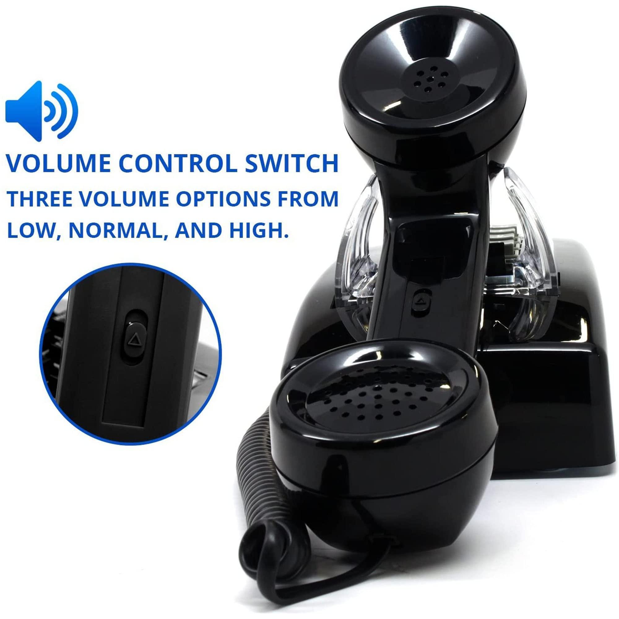 Single Line Classic 2554 Wall Phone with Loud Ringer and Handset Volume Control, Black - Wall Mount Jack Required - Image 3