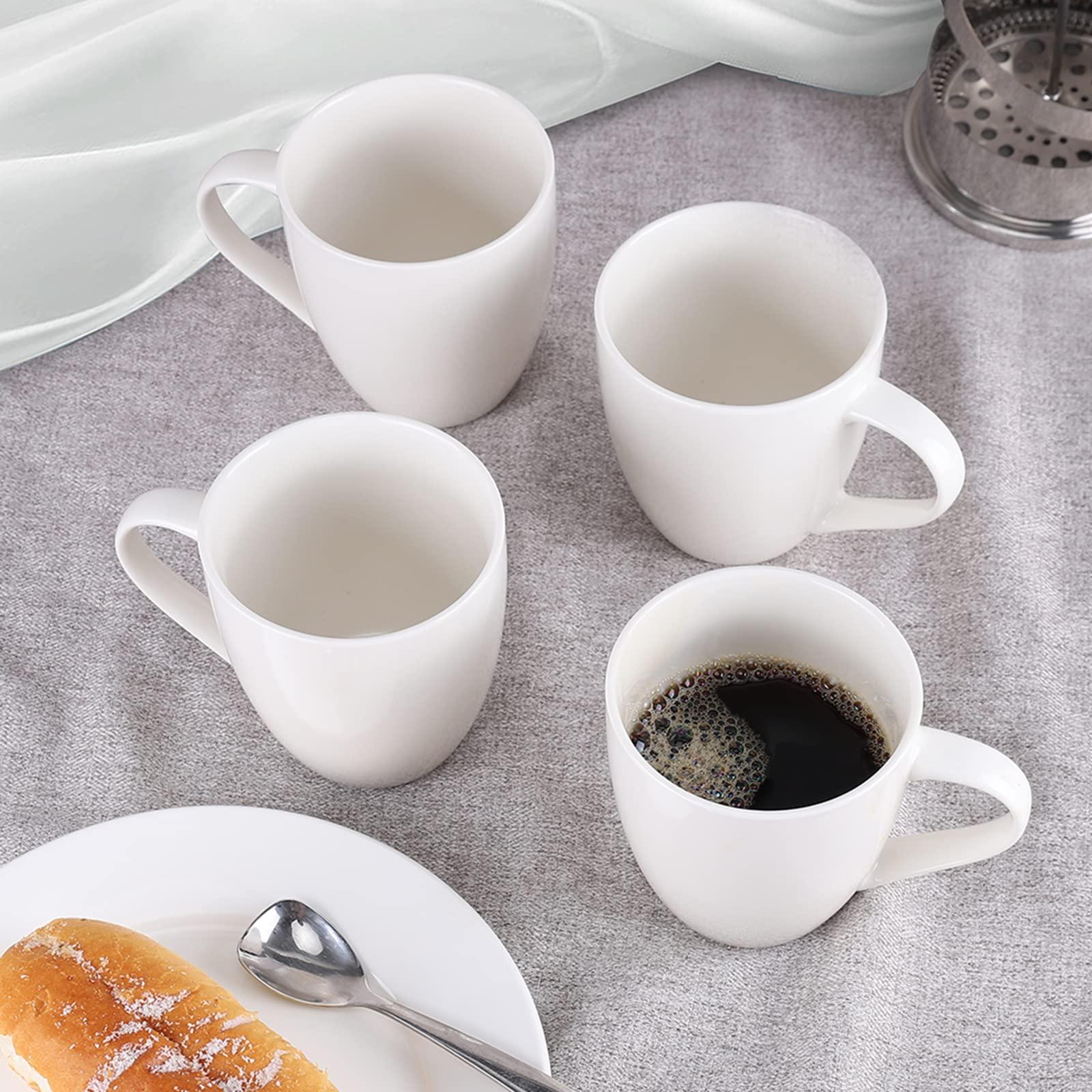 Mfacoy White Coffee Mugs Set of 4, 16 Ounce Mug with Handles, Ceramic Coffee Cups, Porcelain Mugs Sets, Large Coffee Mugs for Coffee, Tea, Hot Cocoa, Milk, Microwave and Dishwasher Safe - Image 7