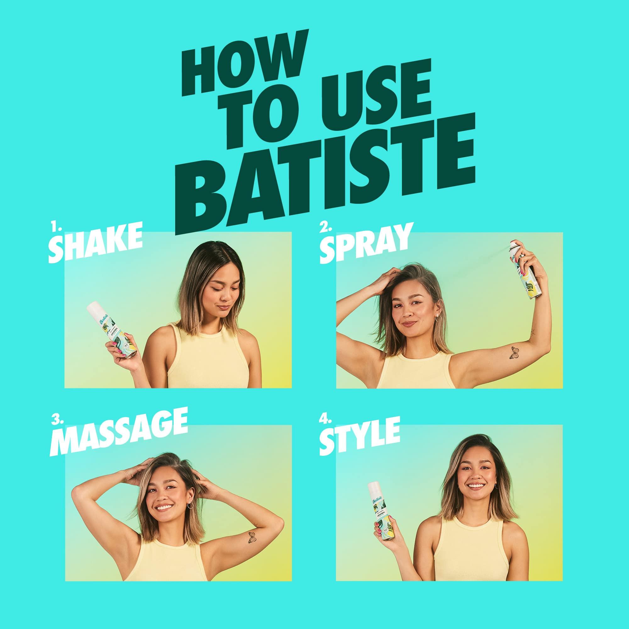 Batiste Dry Shampoo, Original Fragrance Classic Clean, Refresh Hair and Absorb Oil Between Washes, Waterless Shampoo for Added Hair Texture and Body, 5.71 oz - Image 4