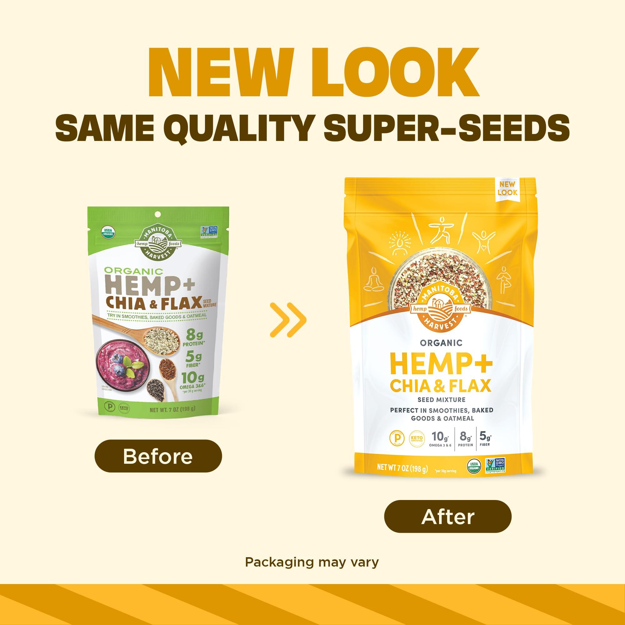 Manitoba Harvest Organic Hemp and Chia and Flax, 7 oz, 8g Plant Based Protein, 5g of Fiber per Serving, Vegan, Keto, Paleo, Omega 3 & 6, Superseed Blend for Smoothies, Baking - Image 2
