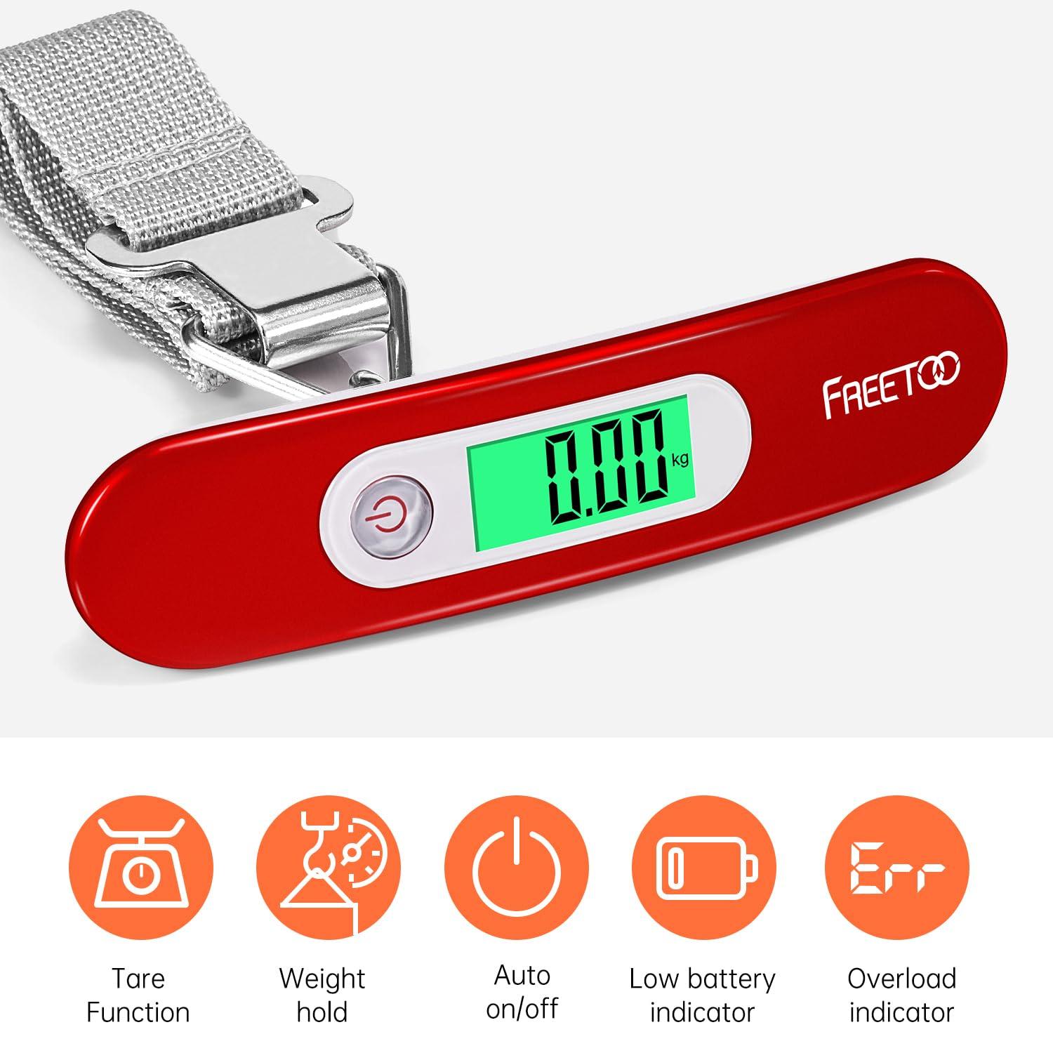 FREETOO Luggage Scale Portable Digital Hanging Scale for Travel, Suitcase Weight Scale with Superior Piano Lacquer 110 Lb/ 50Kg Capacity, Battery Included - Image 3