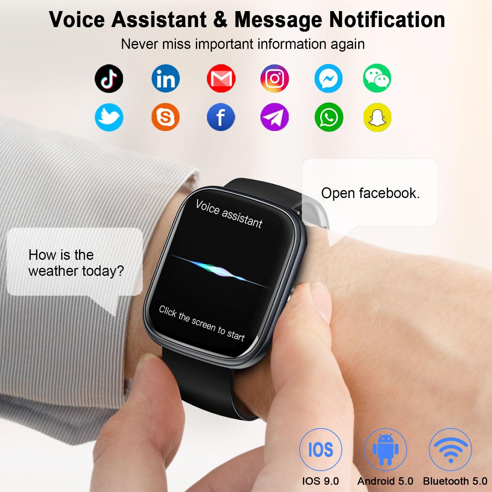 Smart Watch (Answer/Make Call), 2025 HD 1.91" Smartwatch for Men Women, 112+ Sports Modes Fitness Activity Tracker, Calories/Heart Rate/Sleep Monitor, IP68 Waterproof Step Counter for Android iOS - Image 4