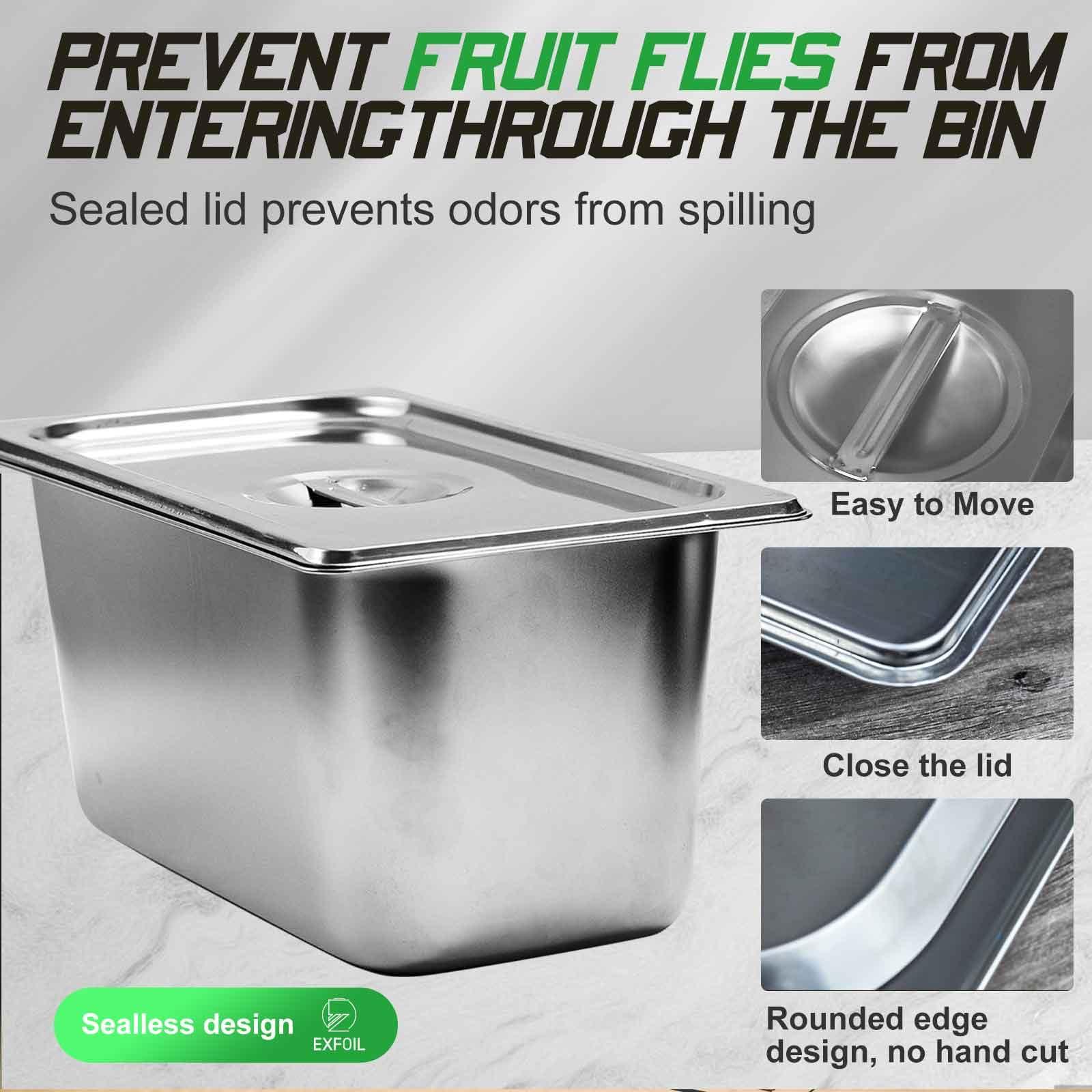 Exfoil Compost Bin Kitchen with lid, As Indoor Composting with Stainless Steel Insert, Countertop Compost Bins- 1.6 Gal Smell Proof,Indoor Large Compost Bin Kitchen - Image 7