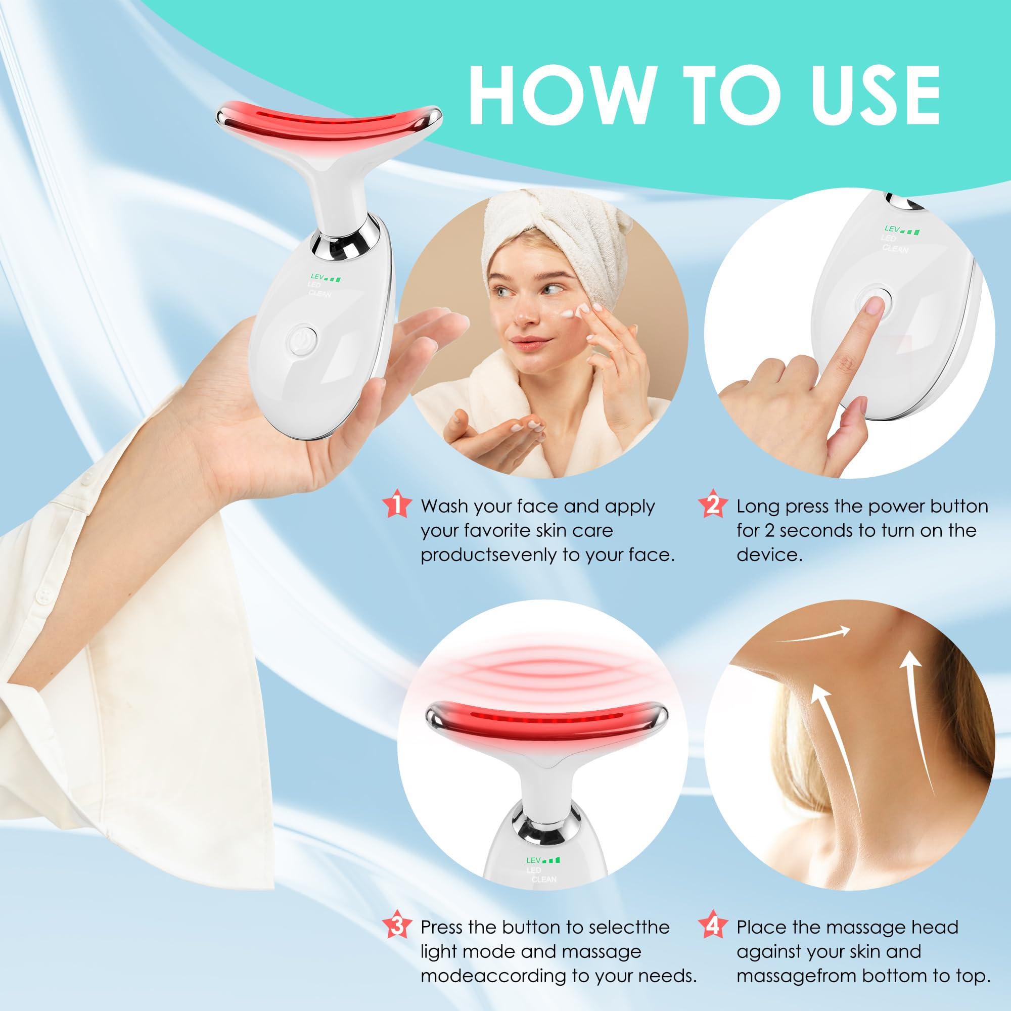 Facial Massager Red-Light-Therapy-for-Face and Neck, Face 𝖲 culpting Wand with 7 Color - Image 4