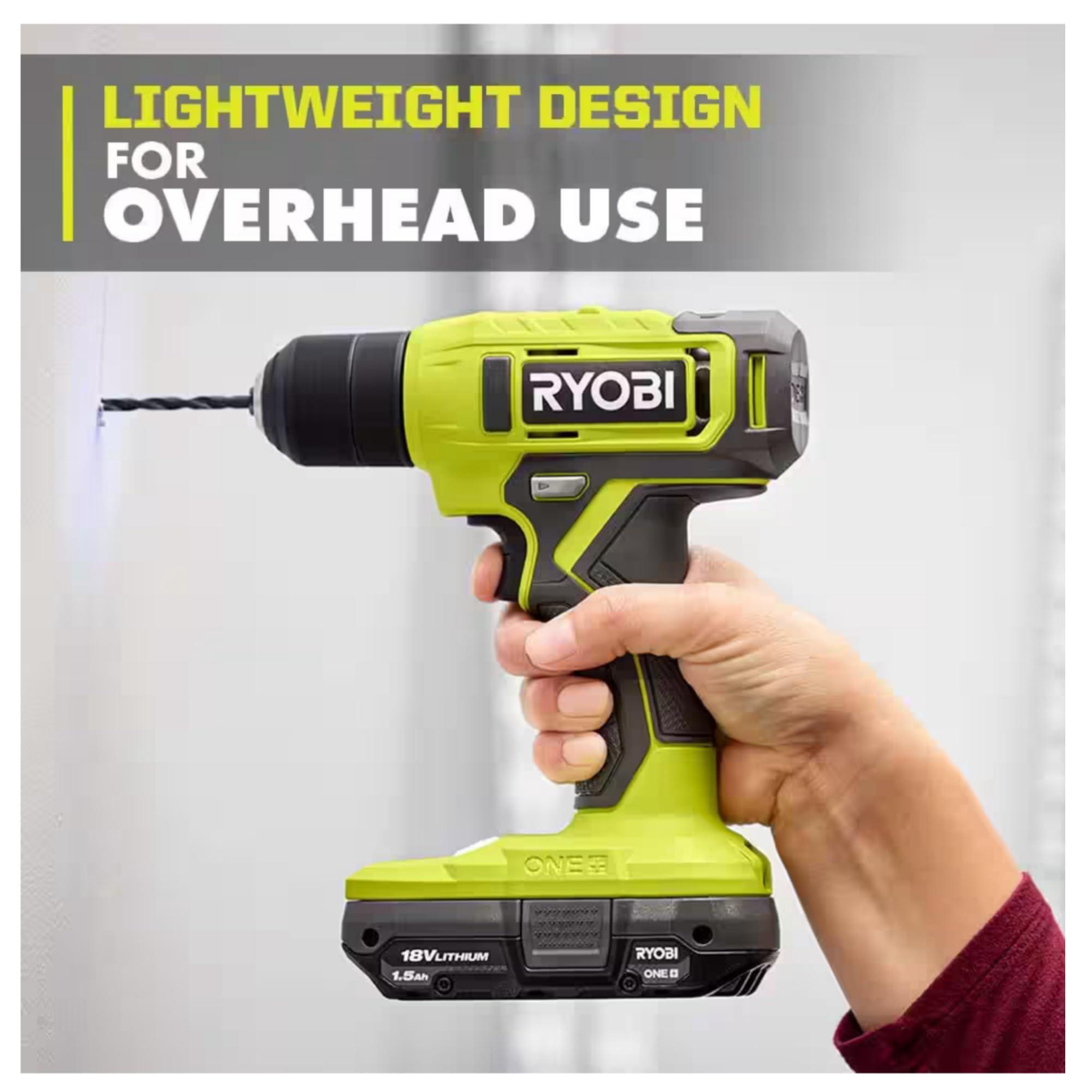 Cordless Drill Set Bundle with Ryobi 18V ONE+ Drill Driver, 3/8 Inch Chuck, 40 Piece Bit Set, 1.5 Ah 18-Volt Lithium-ion Battery, 18-Volt Charger and Buho 16 Inch Tool Bag - Image 6