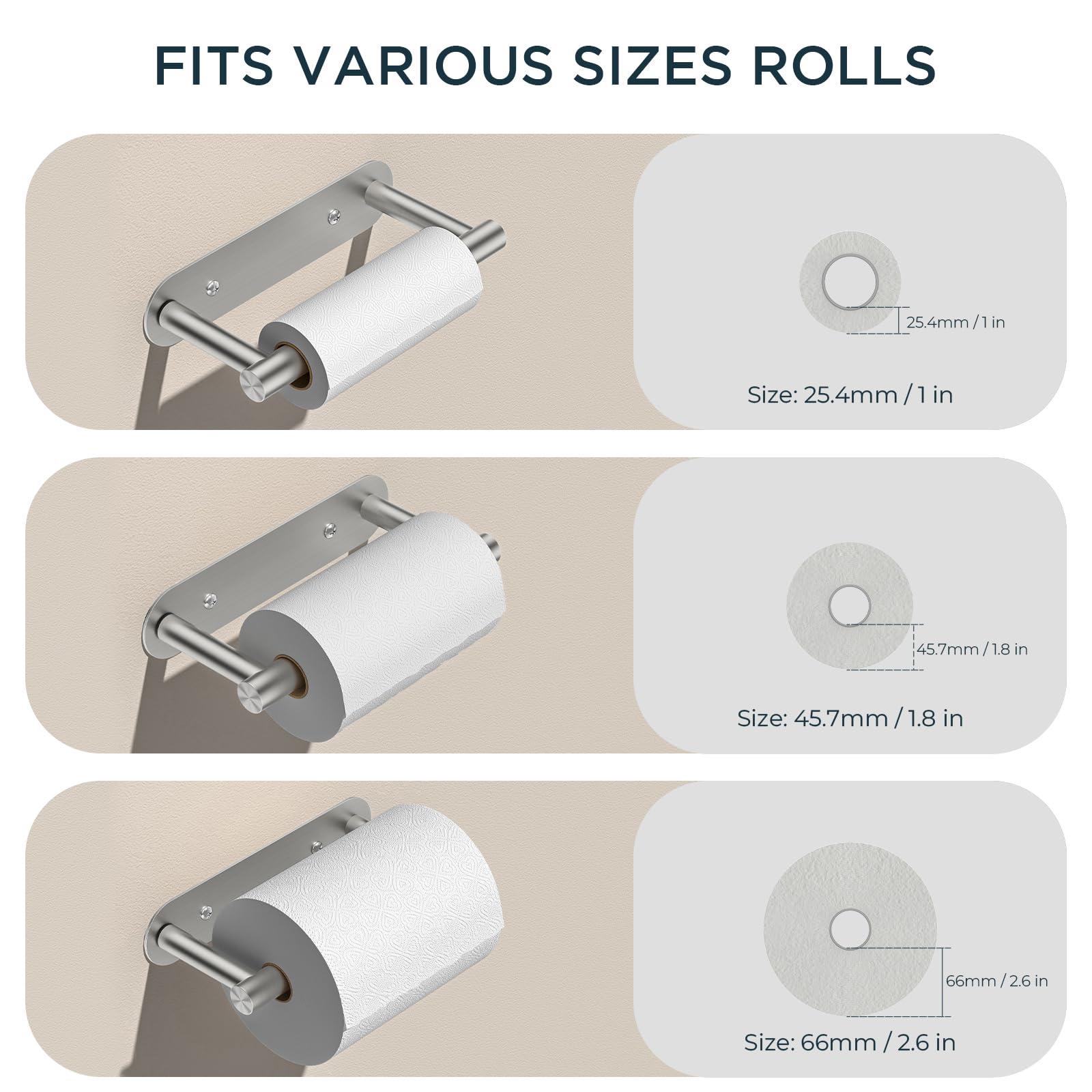 FORIOUS Toilet Paper Holder, Adhesive or Screw Wall Mount Pivoting Tissue Roll Holder for Bathroom, Stainless Steel Rustproof Self Adhesive Toilet Paper Roll Holder no Drilling, Brushed Nickel - Image 7