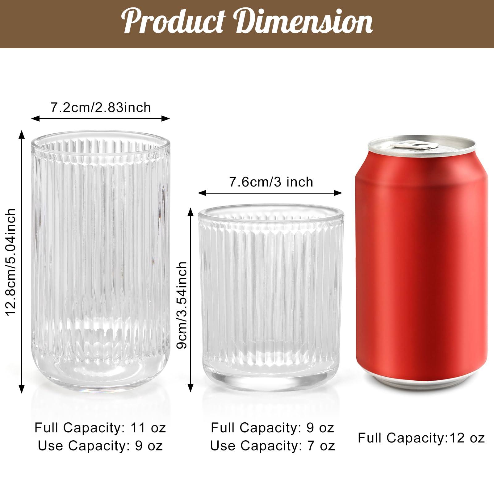 Topsky Vintage Drinkware Set of 6, 260ml Origami Style Drinking Glass,9 oz Transparent Glass Cups Wine Glasses for Whisky,Beer,Juice,Cocktail,Heavy Duty - Image 3