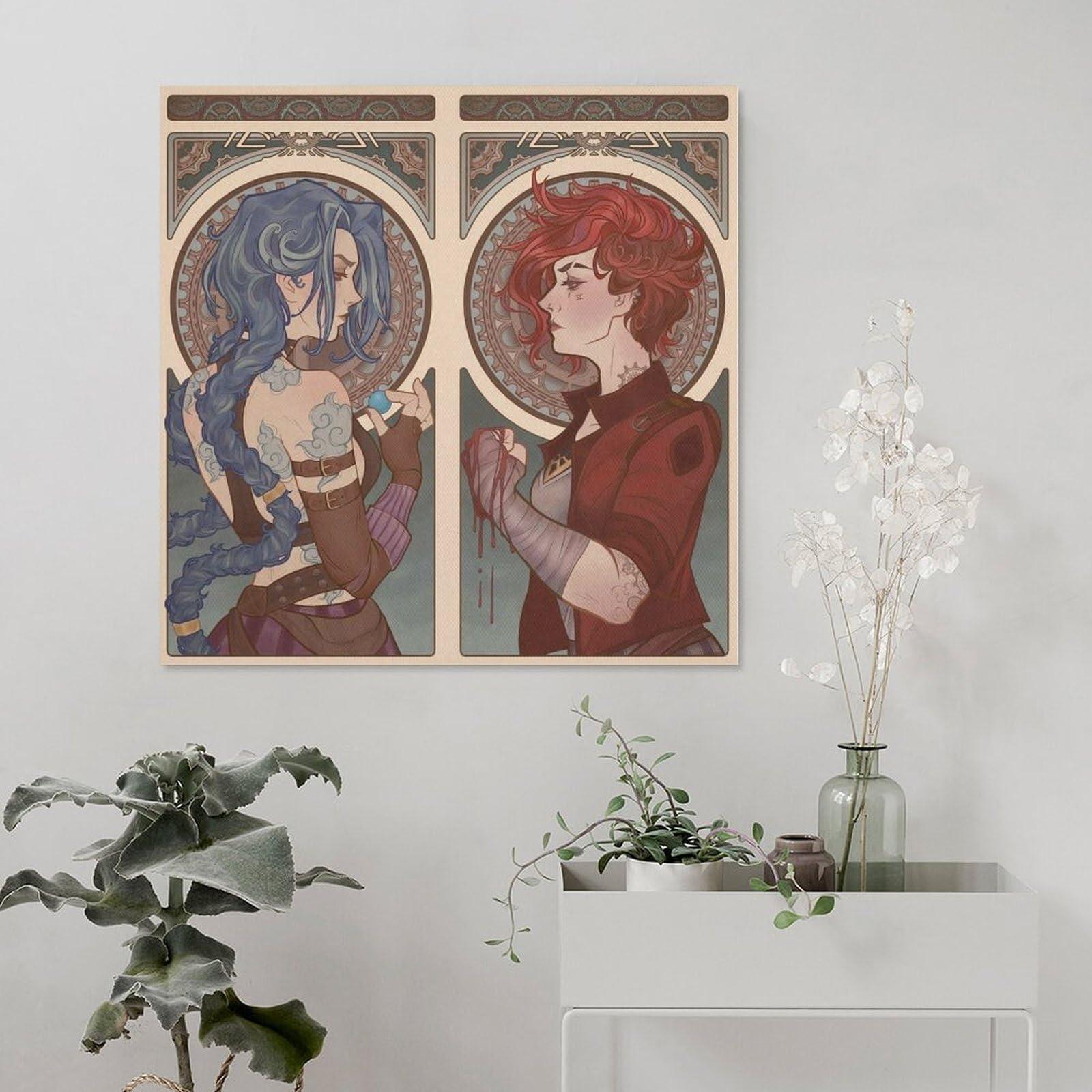 EsEntL Arcane Anime Poster Jinx&Vi Canvas Art Poster And Wall Art Picture Print Modern Family Bedroom Decor Posters 12x12inch(30x30cm) - Image 5