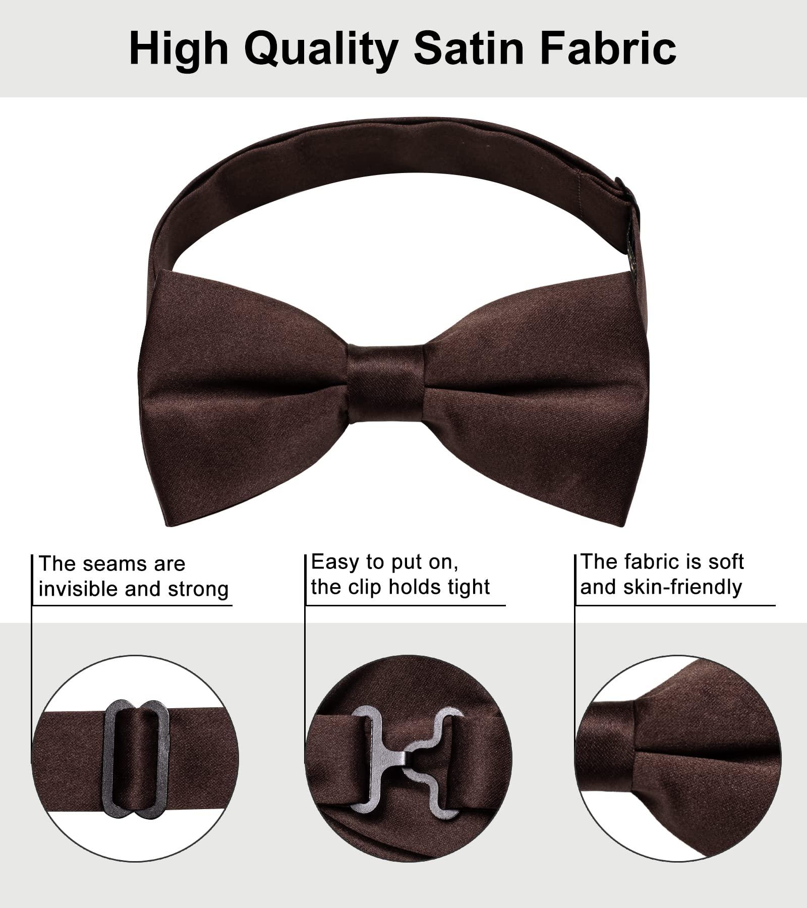 YourTies Pre-Tied Bow Tie Satin Solid Bowtie Adjustable Tuxedo Bowties for Men with Gift Box Wedding Party - Image 4