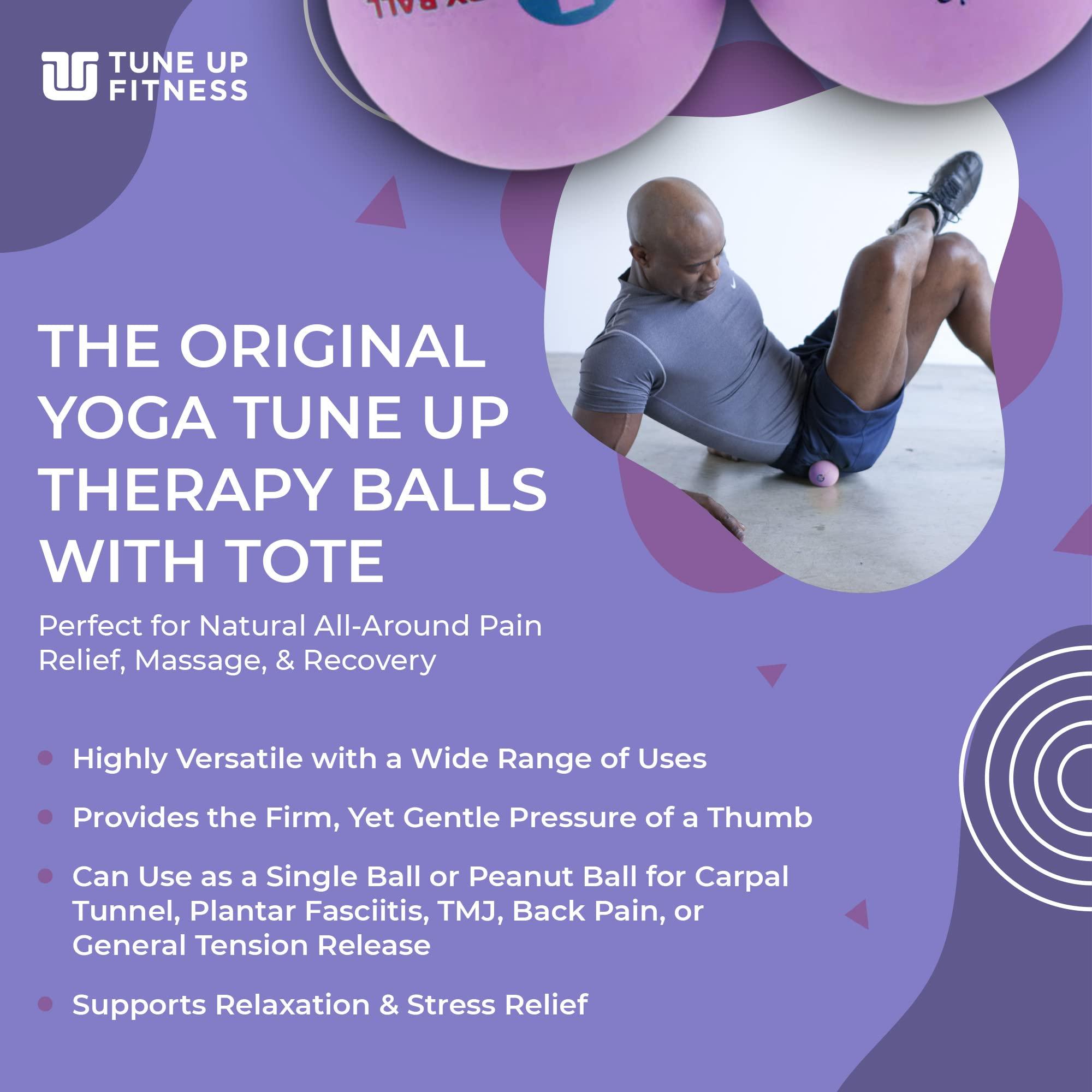 YOGA TUNE UP® Therapy Balls in Tote by Tune Up Fitness - Massage Balls for Trigger Point, Pressure Point & Myofascial Release - Use as Single or Peanut Ball for Pain Relief & Relaxation (Deep Purple) - Image 2