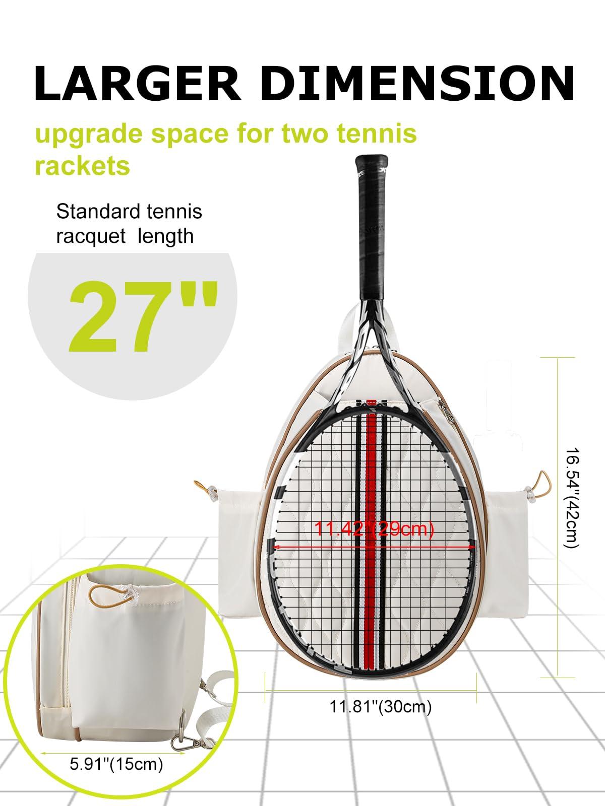 Lunbxx Tennis Bags Holds 2 Rackets for Women & Men, Tennis Backpack Crossbody & Shoulder Racket Bag, Insulated Pocket, Pickleball Bags for Women, Men and Youth - Image 2
