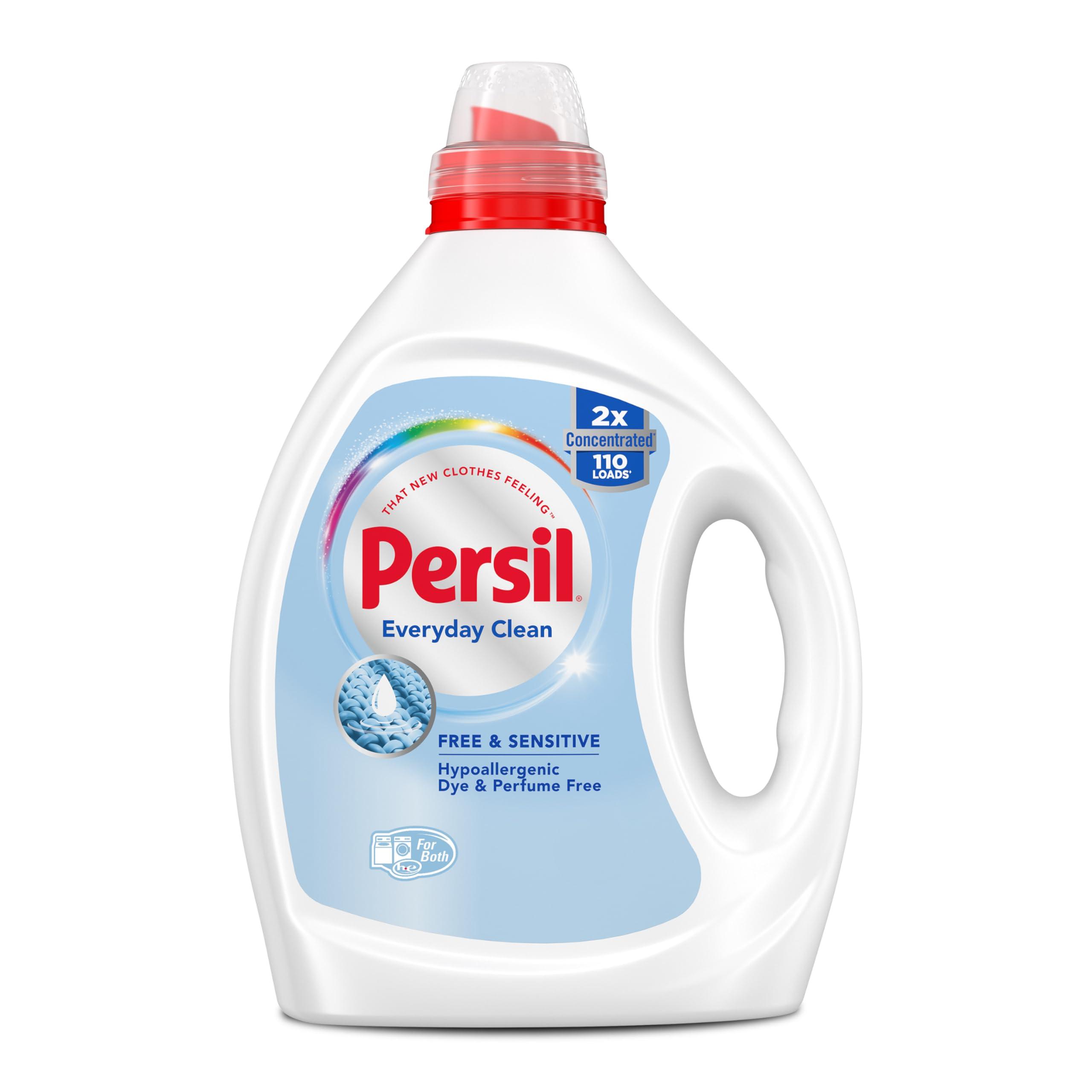 Persil Free & Sensitive Liquid Laundry Detergent, Unscented and Hypoallergenic for Sensitive Skin, 2X Concentrated, 82.5 fl oz, 110 Loads - Image 5