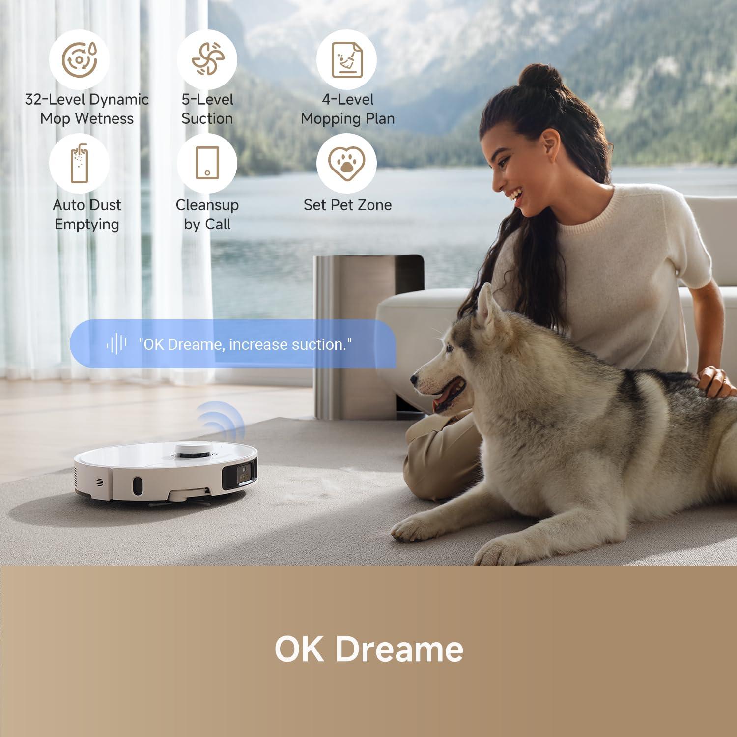 DREAME L40 Ultra Robot Vacuum with Removable & Liftable Mop, Extendable & Liftable SideBrush, 11,000Pa Suction, 149℉ Mop & Washboard Self Cleaning, Auto-Empty, Auto Refill, Voice Control - Image 7