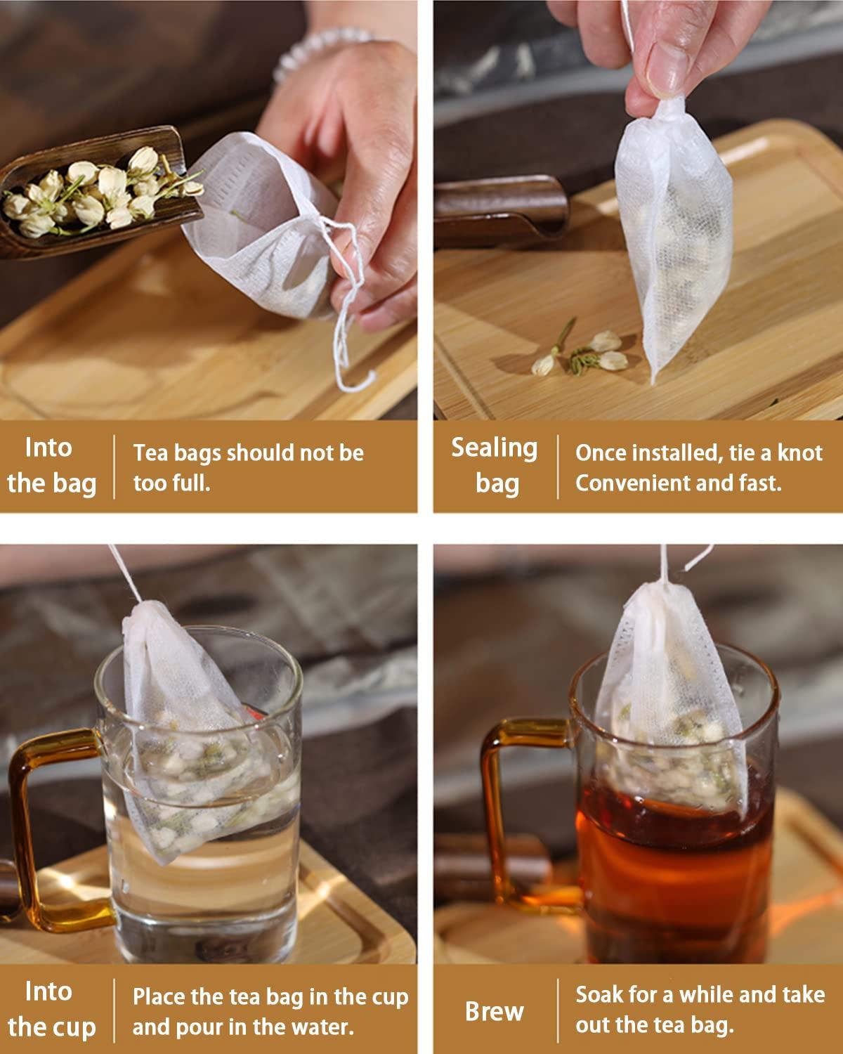 200pcs Disposable Tea Bags for Loose Leaf Tea, Tea Filter Bags with Free Tea Spoon for Loose Tea Loose Leaf Tea, Coffee, Spice, Herbs (QS53) - Image 4