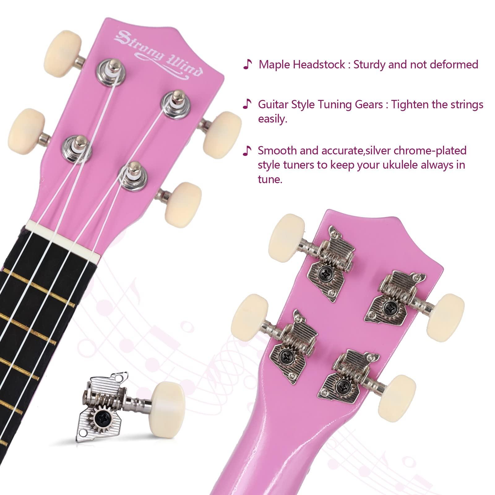Strong Wind Soprano Ukulele 21 Inch Basswood Ukeleles for Beginners Four Strings Hawaiian Guitar Ukulele for Adults Teenagers, Purple - Image 5
