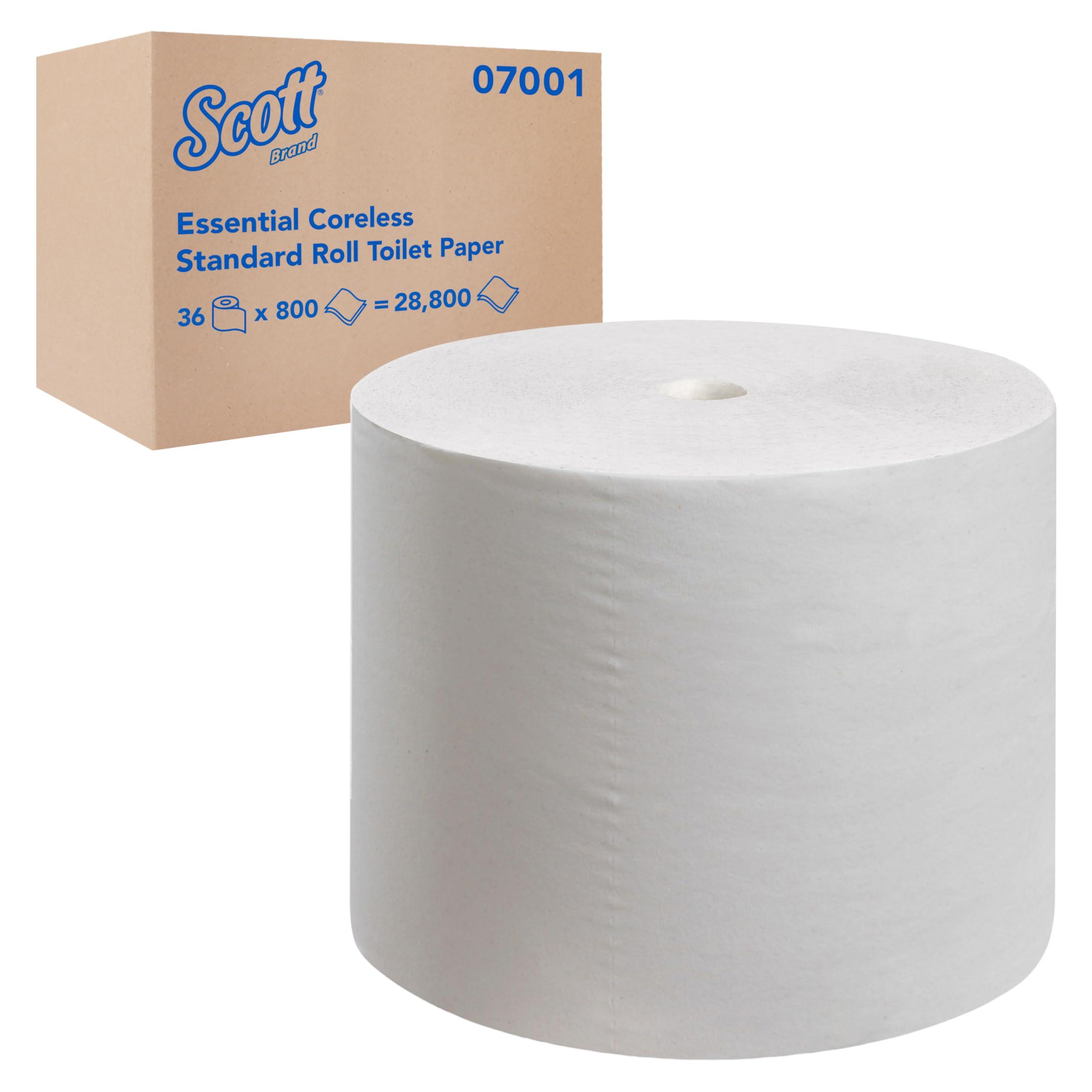 Scott Professional Essential Coreless High-Capacity Standard Roll Bulk Toilet Paper (07001), 2-Ply, White (36 Rolls of 800 Sheets, 28,800 Sheet Total) - Image 2