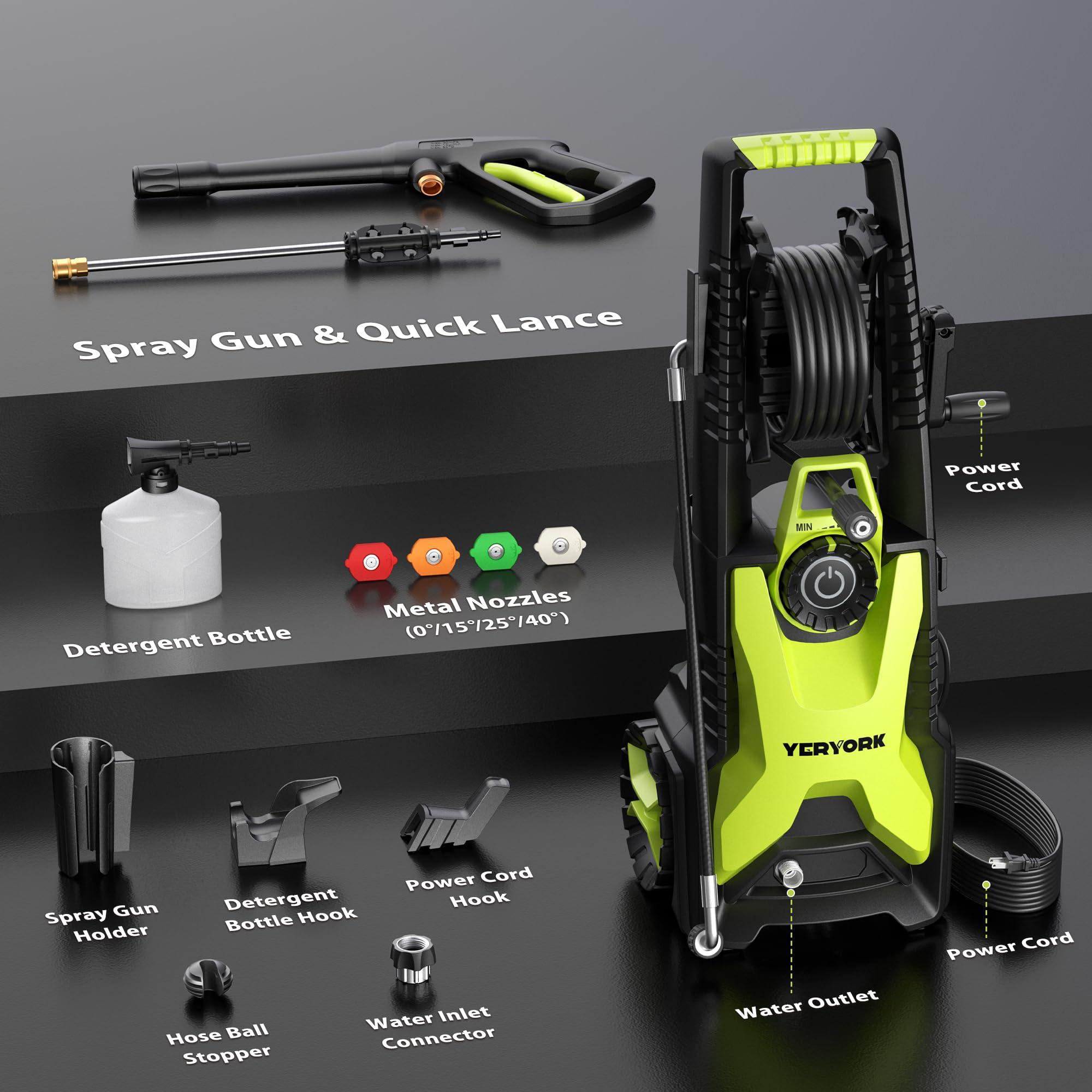 4000 PSI Electric Pressure Washer, 1900W Motor, 4 Adjustable Nozzles, 32.81ft Hose, Foam Cannon, Ideal for Driveways, Patios, Cars, Boats, and More - Image 9