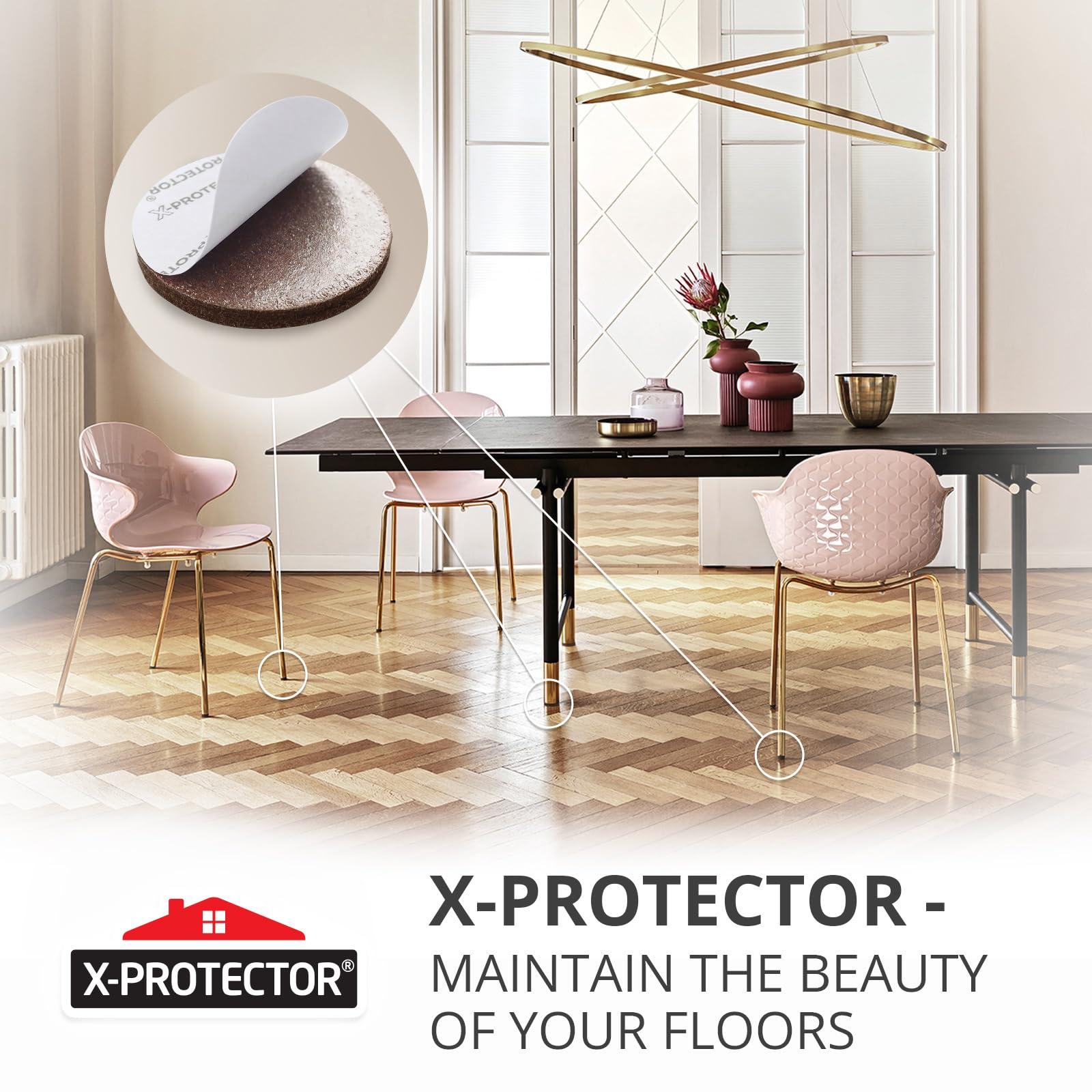 X-PROTECTOR Felt Furniture Pads - 24 PCS 2" - Felt Pads Floor Protectors - Chair Felt Pads - Felt Pads for Furniture Feet - Furniture Pads for Hardwood Floors - Protect Your Floors! (Brown, Round) - Image 6