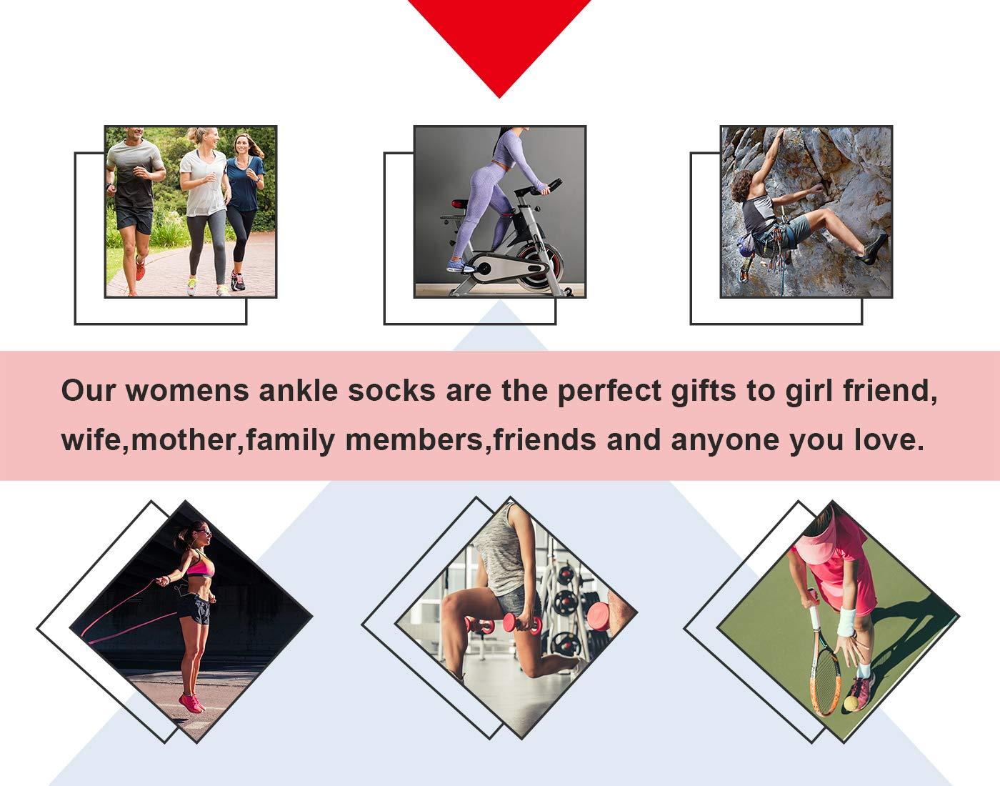 LITERRA Womens Ankle Socks 6-Pairs Athletic Running Sport Socks With Cushioned Sole - Image 7