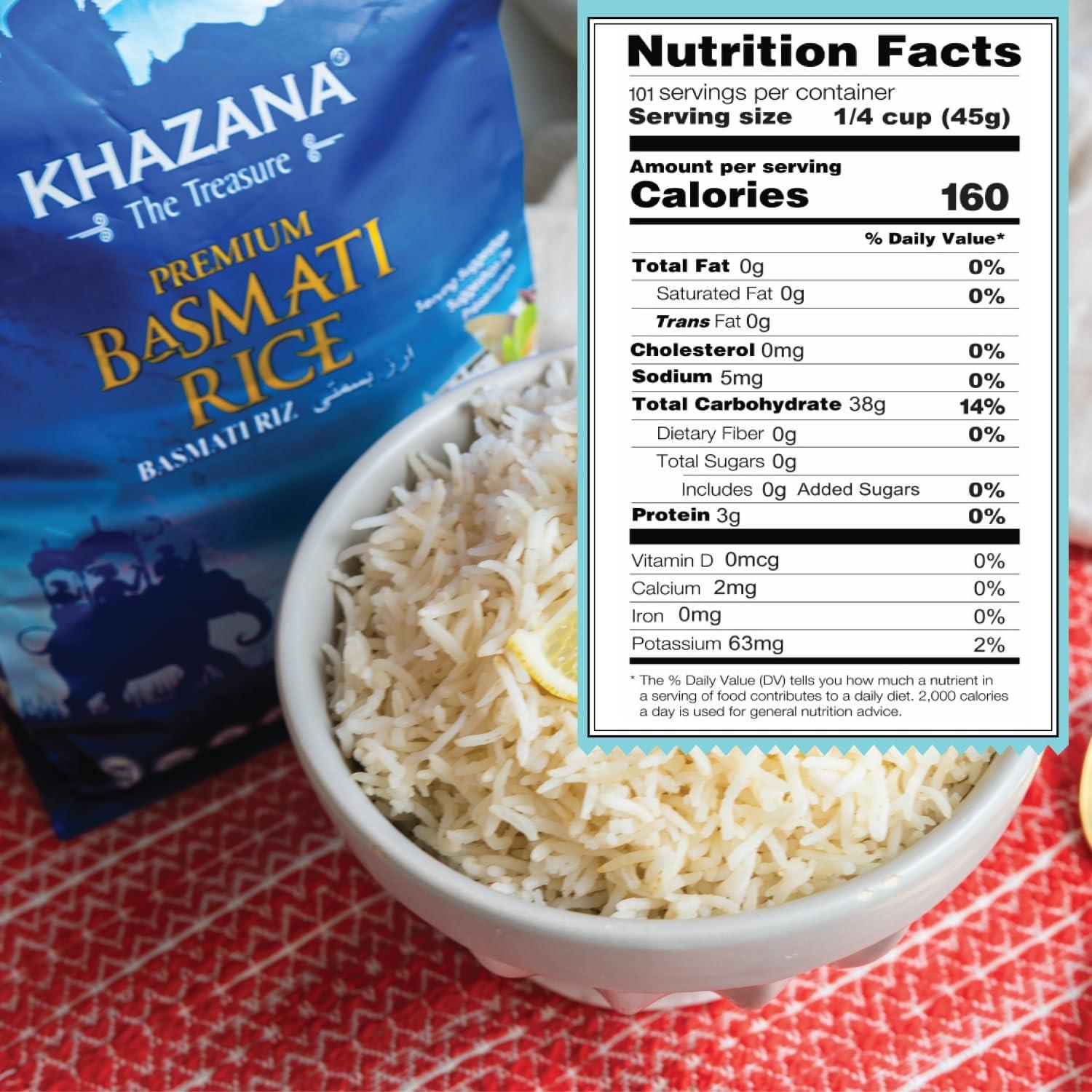 Authentic Premium Basmati Rice by Khazana in 10 lb Bag - Aromatic and Flavorful Indian Grain - Non-GMO, Gluten Free, Kosher, Cholesterol Free - Image 2