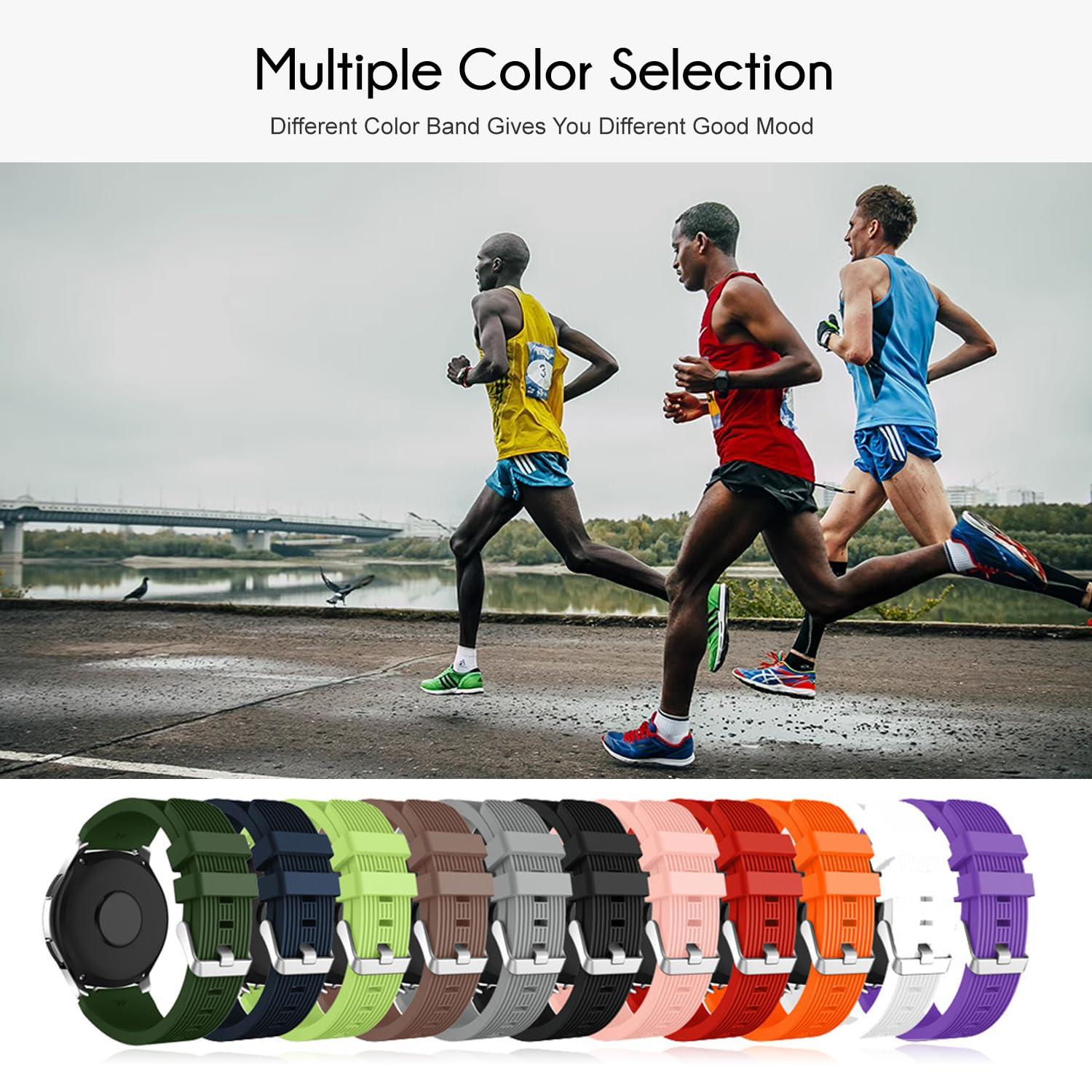 Nacorulu Band Compatible for Samsung Galaxy Watch 46mm/3 45mm/Gear S3 Classic/Frontier, 22mm Smart Watch Silicone Band for Women Men (2 Pack) - Image 6