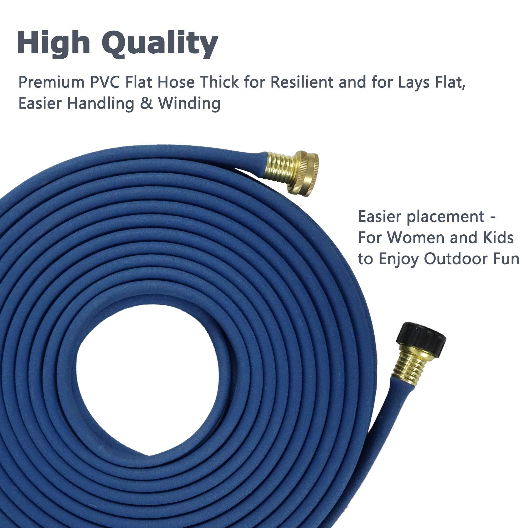 FLORIAX Garden Flat Soaker Hose 1/2 in x 50 ft, More Water Leakage, Heavy Duty, Metal Hose Connector Ends, Save 80% Water Great for Flower beds, Seedling, Landscaping - Image 2