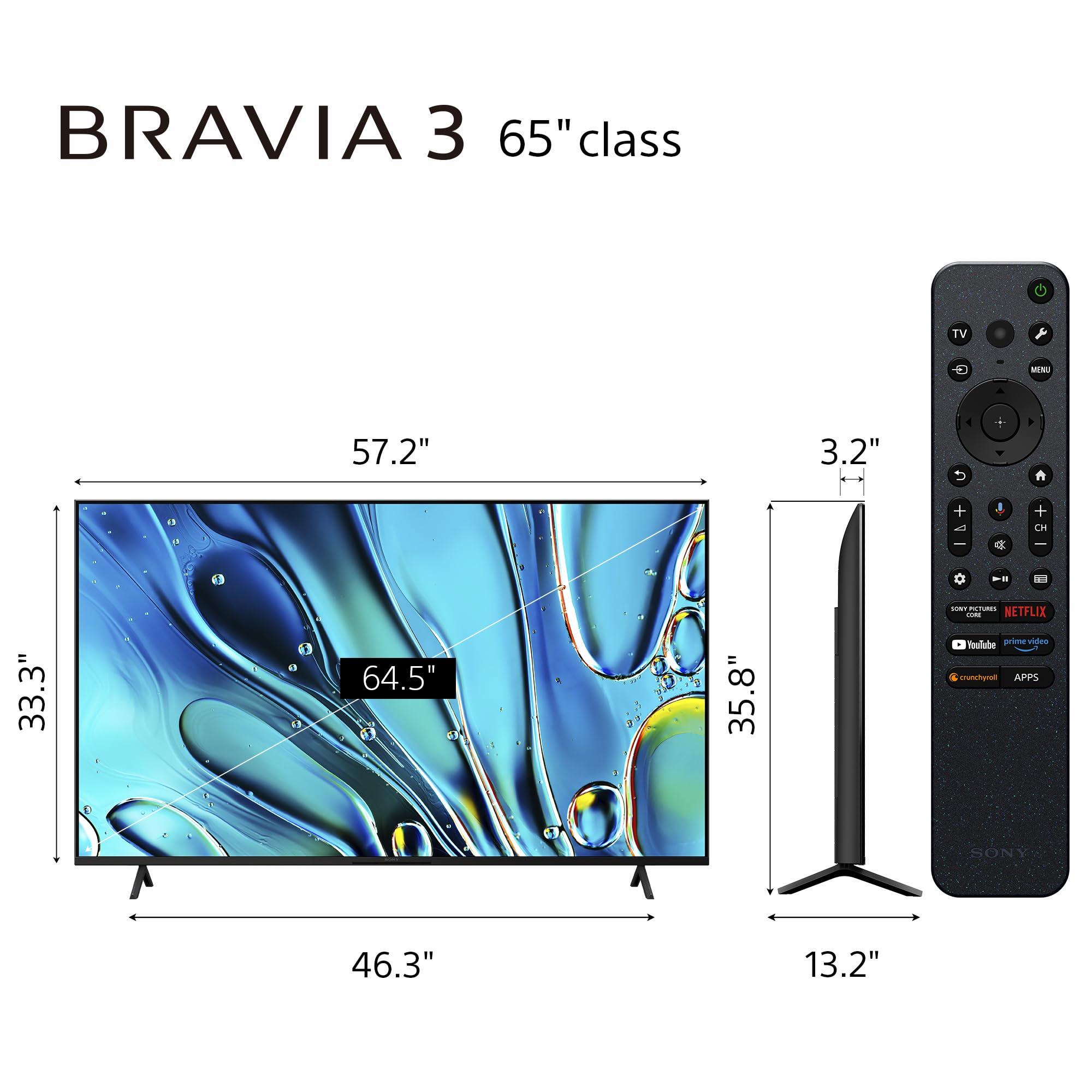 Sony 65-Inch Class 4K Ultra HD BRAVIA 3 LED Smart TV with Google TV Dolby Vision HDR, PS5 Exclusive Features, K-65S30 - Image 2