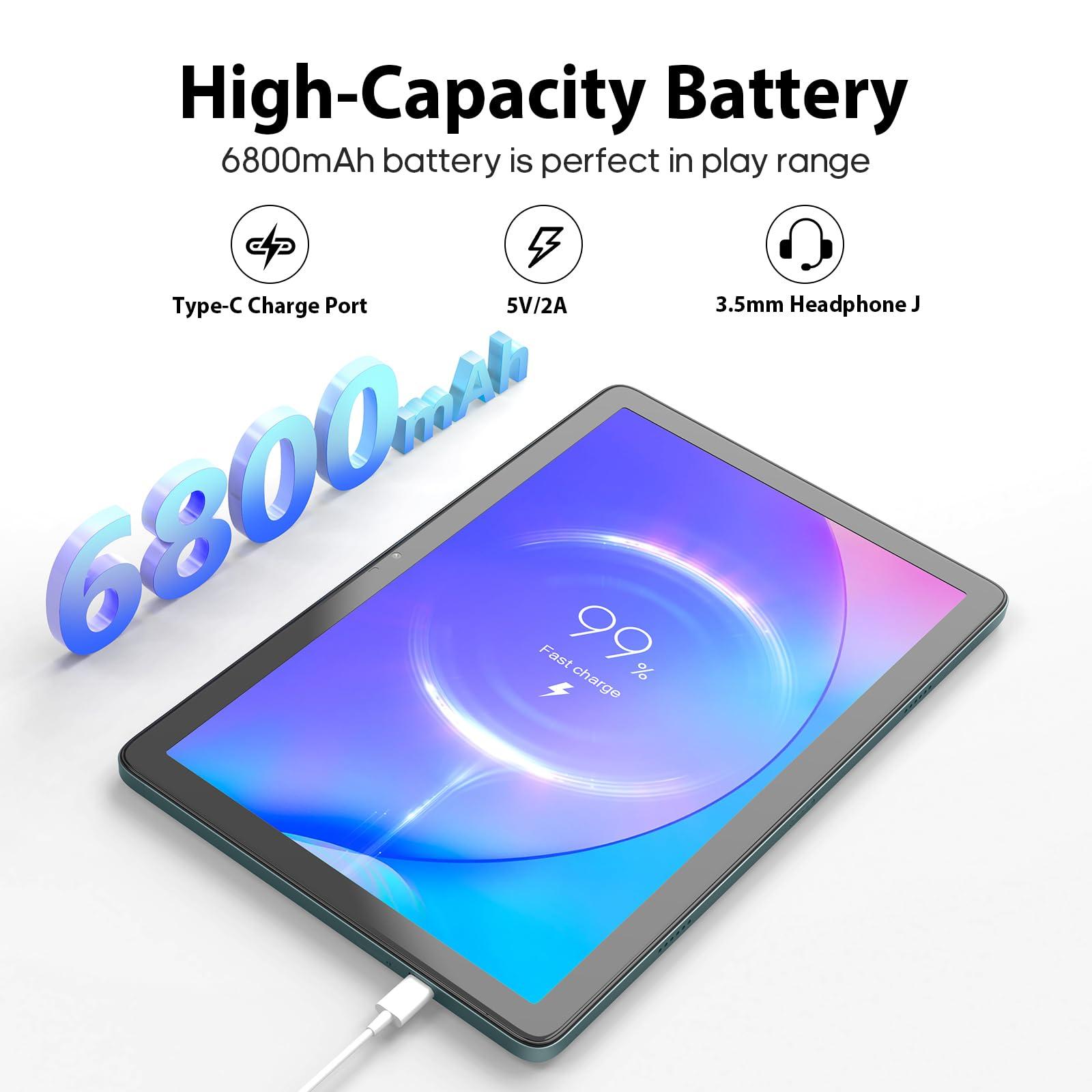 xiskt Android Tablet 10.1 inch Android 13 Tablet,8(4+4) GB&128GB Storage(Expand to 512GB), Dual 13MP+5MP Camera, 6800mAh, WiFi, Bluetooth 5.0,GPS - Image 6