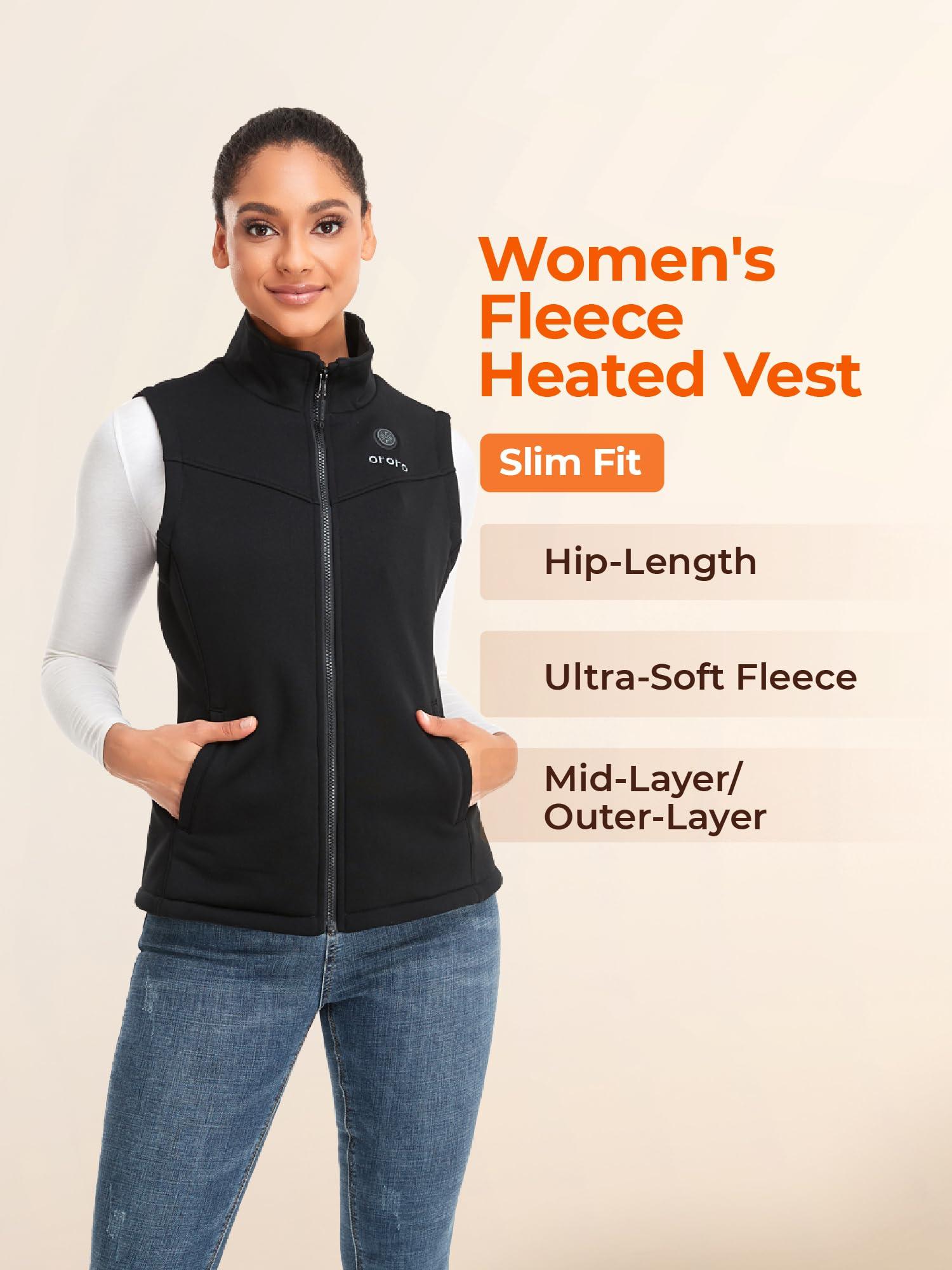 ORORO Women's Heated Fleece Vest with Battery, Lightweight Heating Vest Fleece (Charger Not Included) - Image 5
