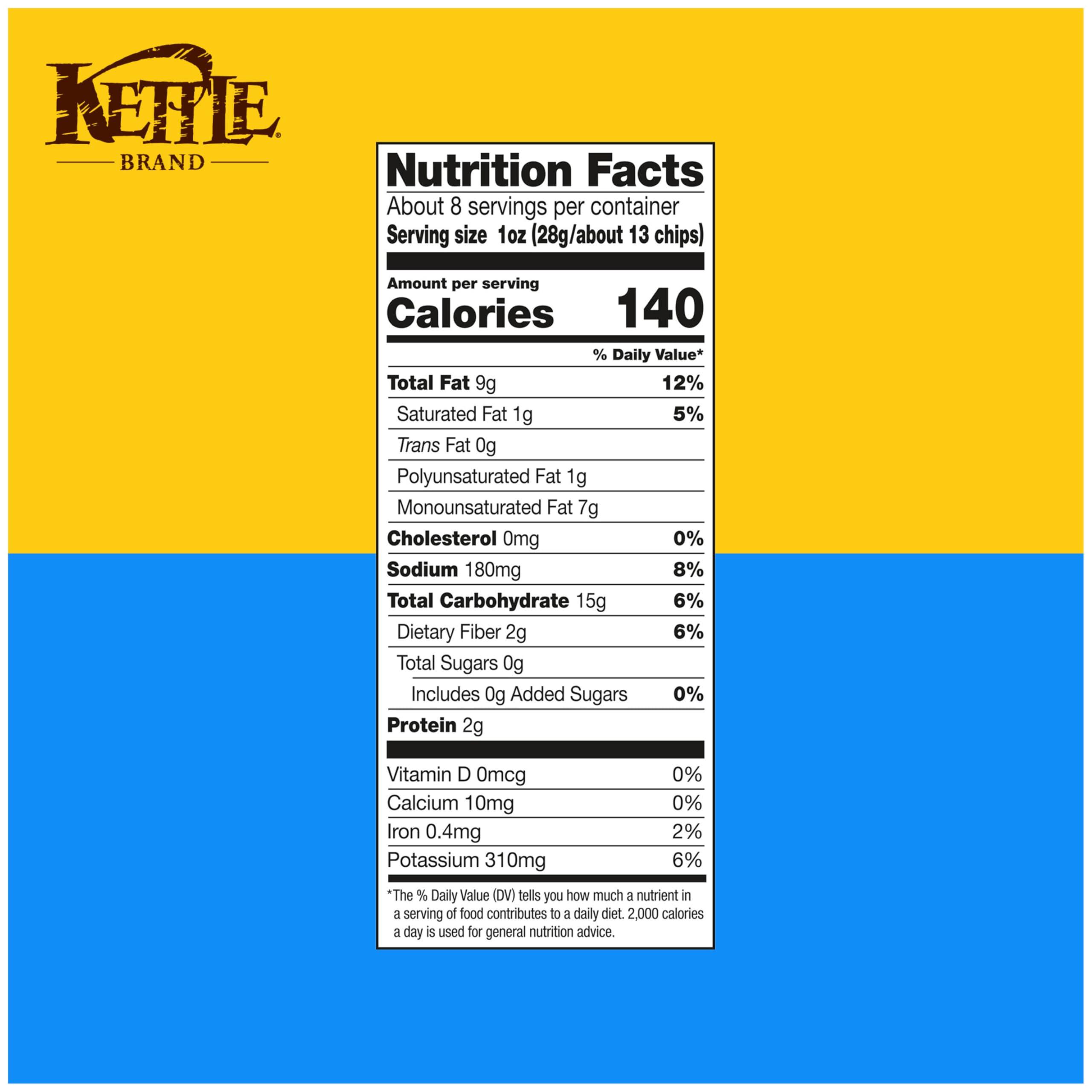 Kettle Brand Sea Salt and Vinegar Kettle Potato Chips, Gluten-Free, Non-GMO, 7.5 oz Bag - Image 2