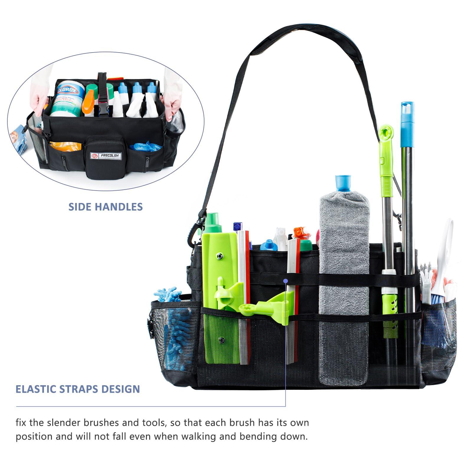 FRECOLSH Large Cleaning Supplies Organizer-Cleaning Caddy Organizer With Handles & Shoulder Strap-Cleaning Bags for Cleaning Suppliers-Housekeepers Wearable Cleaning Tote Upgraded - Image 6