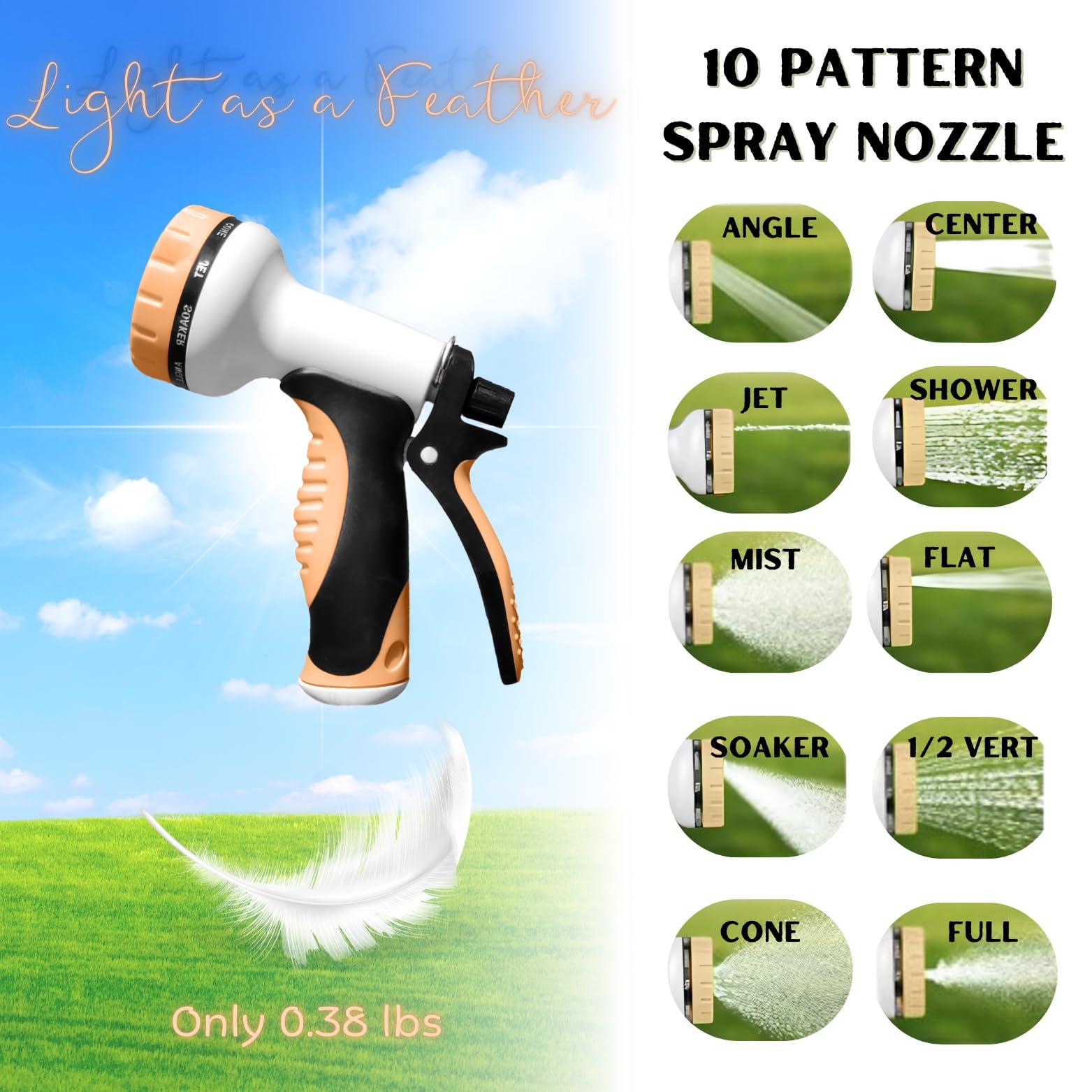 Floral Drip Garden Hose 75 ft- Flexible Light Weight Metal Water Hose (8.25 lbs). Non Expandable, No Kink, Pet and Rust Proof Hose. For Outdoor Use. Manguera Para Jardin. BONUS 10-way Spray Nozzle - Image 5