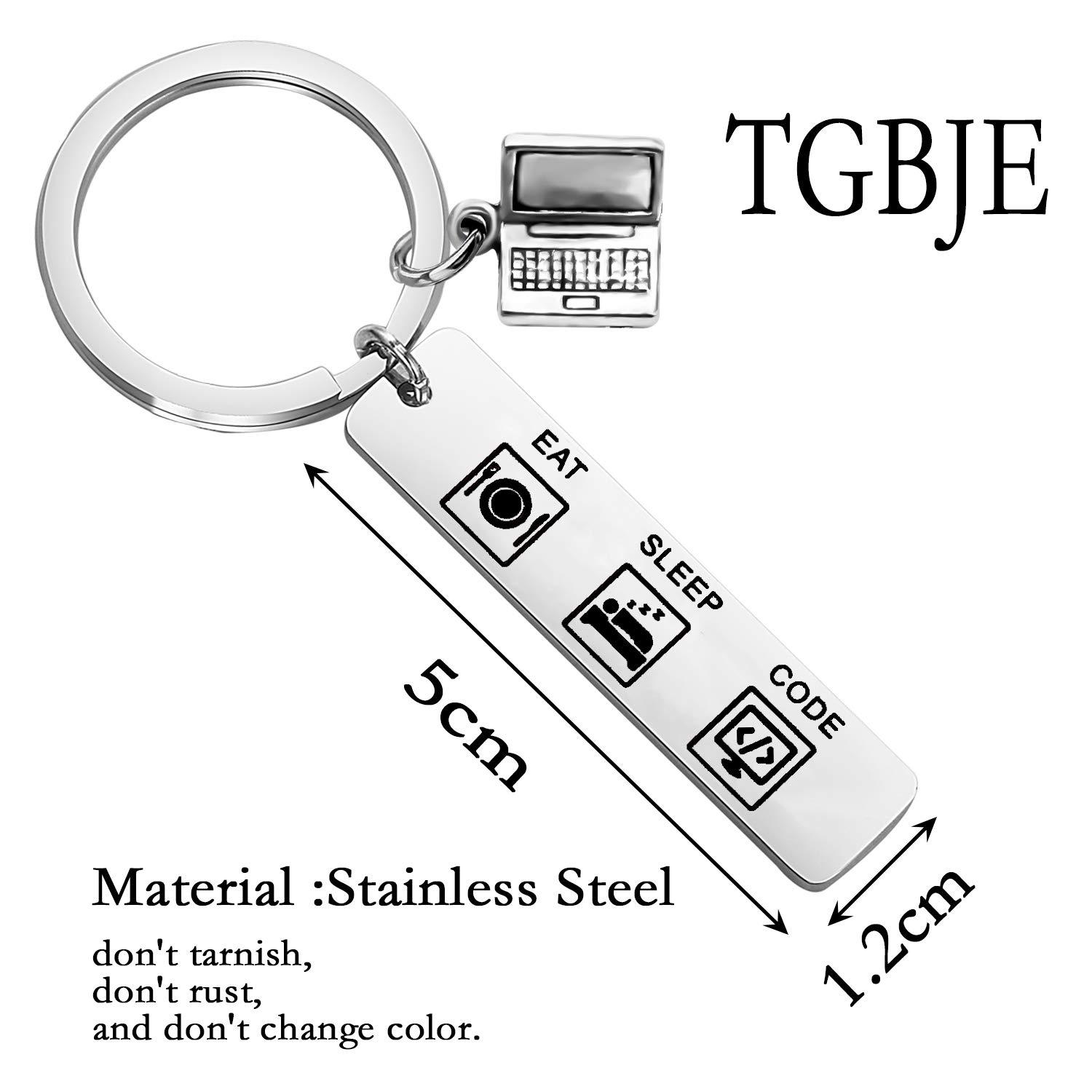 TGBJE Eat Sleep Code Keychain Gift for Programmer, Coder, and Software Engineer - Image 2