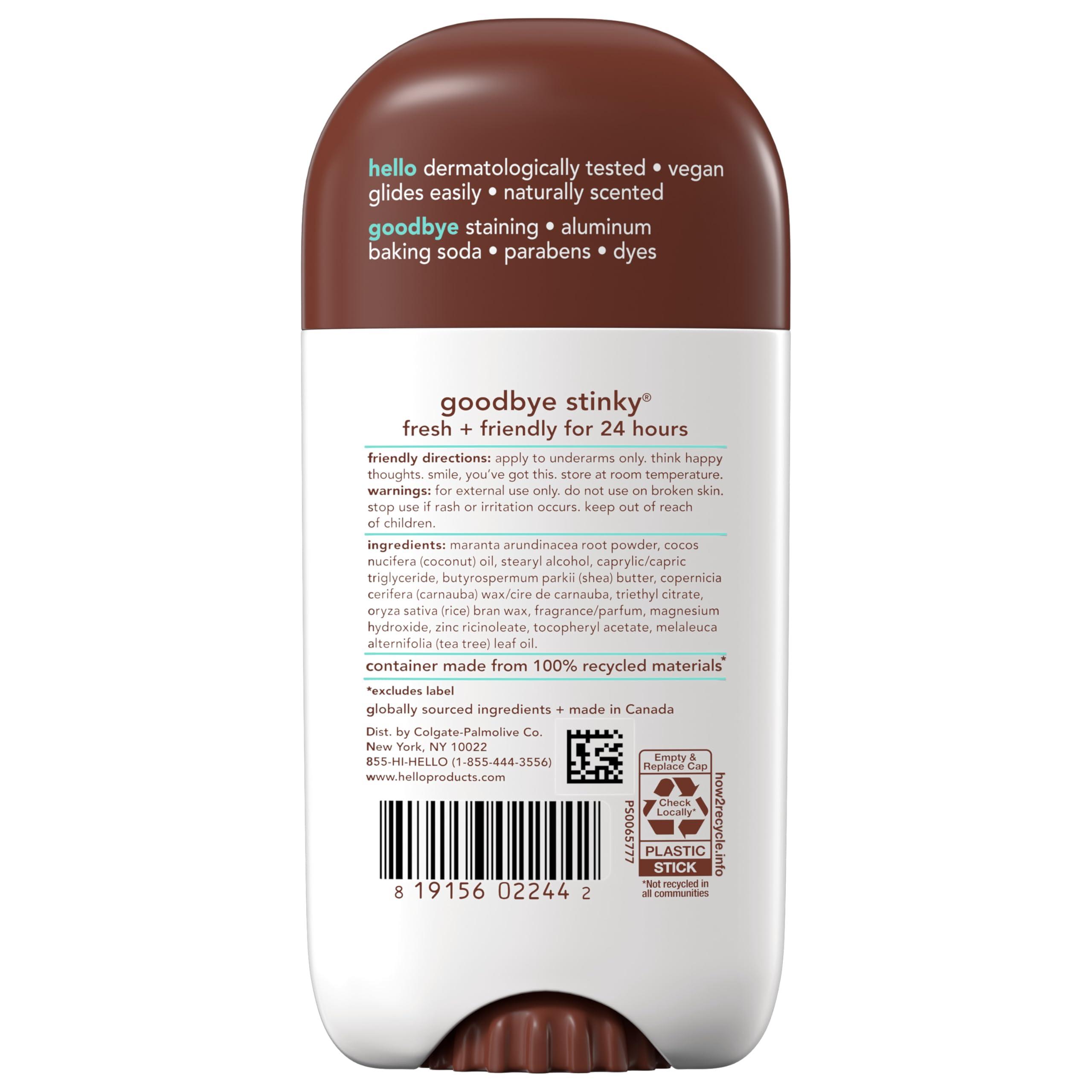 hello Sweet Coconut Deodorant With Shea Butter for Women + Men, Aluminum Free, Baking Soda Free, Parabens Free, 24 Hour Odor Protection, 2.6 Ounce, 2 Pack - Image 7