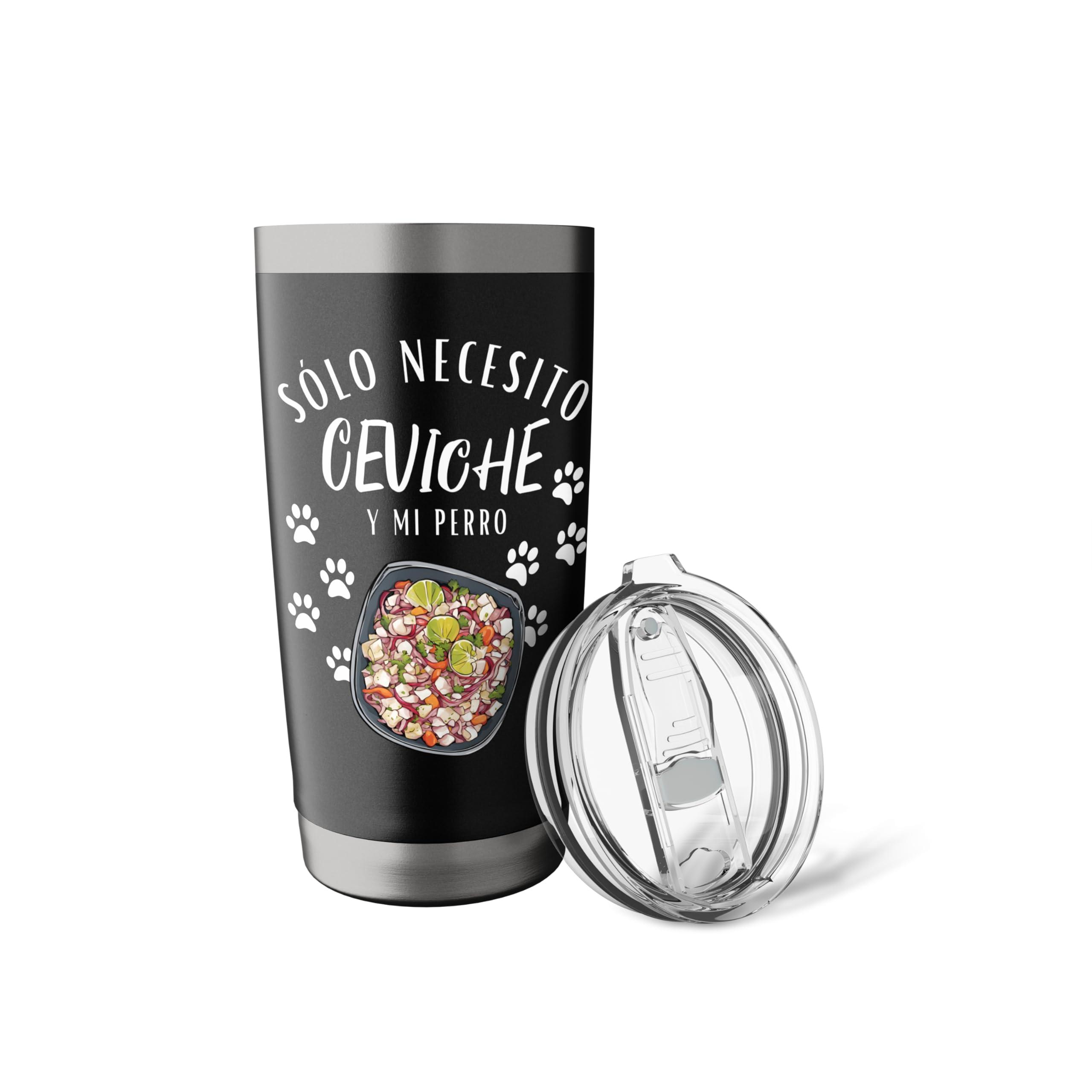 Peruvian Ceviche and Dog Lover Costume Ceviche and Dog Stainless Steel Insulated Tumbler - Image 6