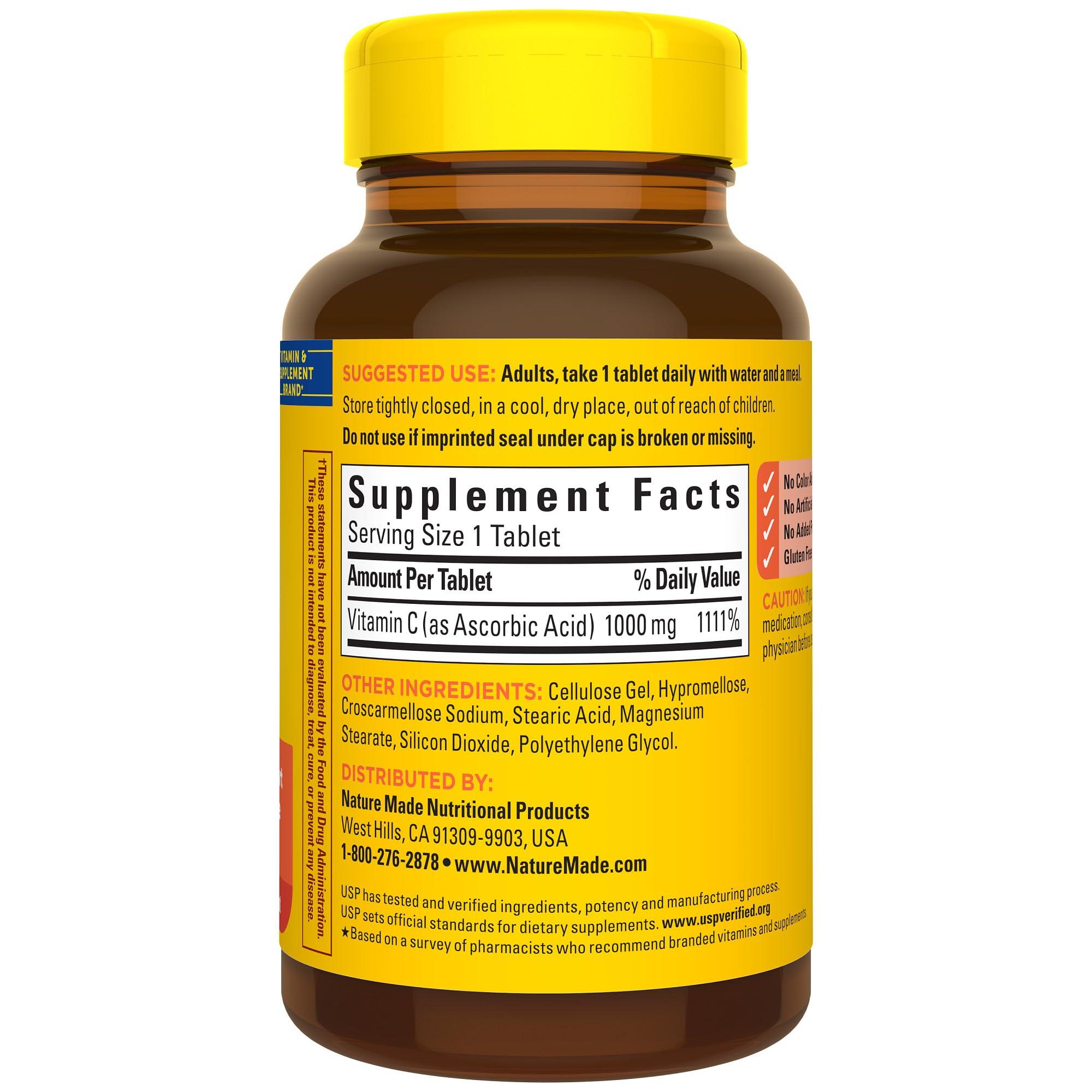Nature Made Extra Strength Vitamin C 1000 mg, Dietary Supplement for Immune Support, 100 Tablets, 100 Day Supply - Image 9
