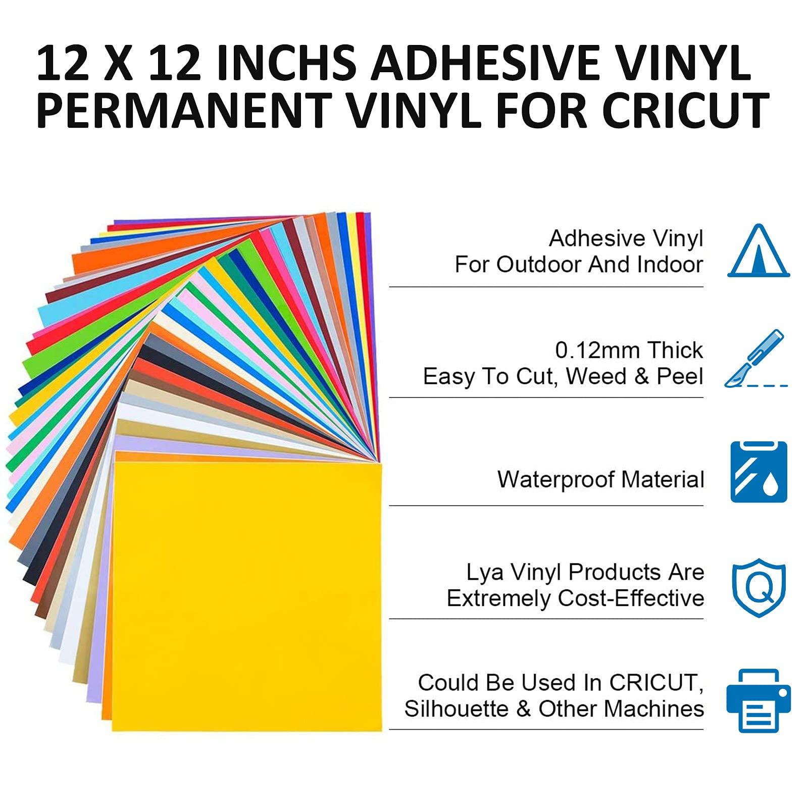Lya Vinyl 65 Pack Permanent Vinyl, Self Adhesive Vinyl Sheets for Cutting Machine, Permanent Outdoor Vinyl for Party Decoration, Sticker, DIY Mug, Car Decal - Image 6