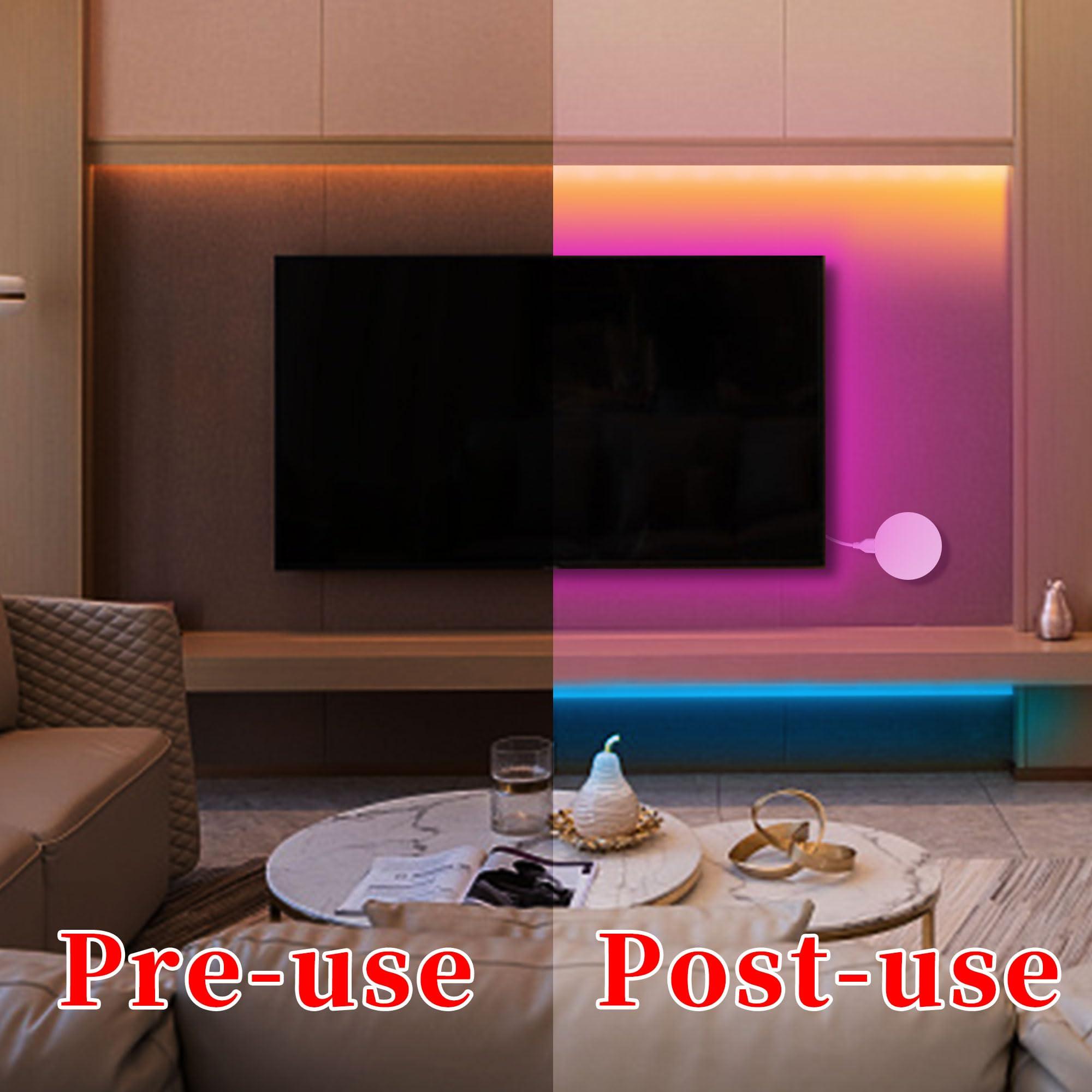 QZYL LED Lights for Bedroom, 25FT RGB LED Strip Lights with 44 Keys IR Remote, Smart LED Light Strip with Adhesive Backing Adjustable Brightness App Control for Bedroom Party Decoration - Image 8