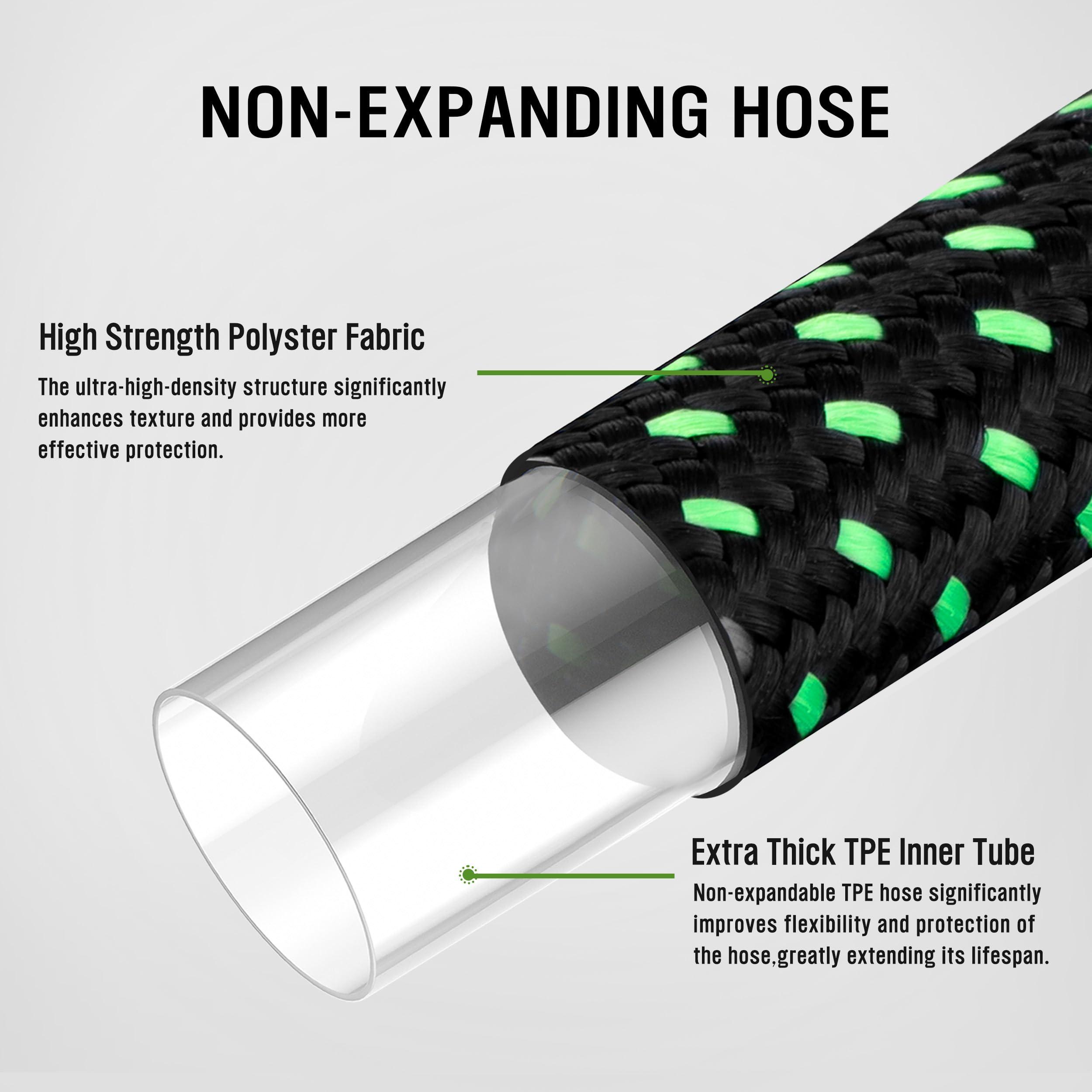 HBlife Garden Hose 50ft, Non Expandable Water Hose with 8 Watering Spray Nozzle, Flexible Lightweight Hose for Yard, Lawn, Car Wash and Outdoor - Image 4