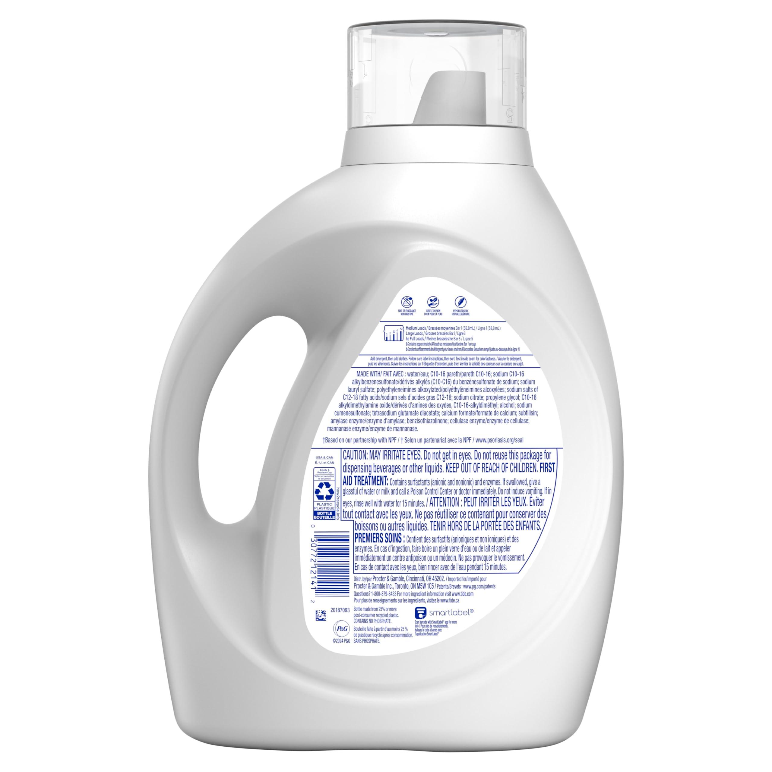 Tide Free & Gentle Liquid Laundry Detergent, 105 fl oz, 80 Loads, HE Compatible - Image 12