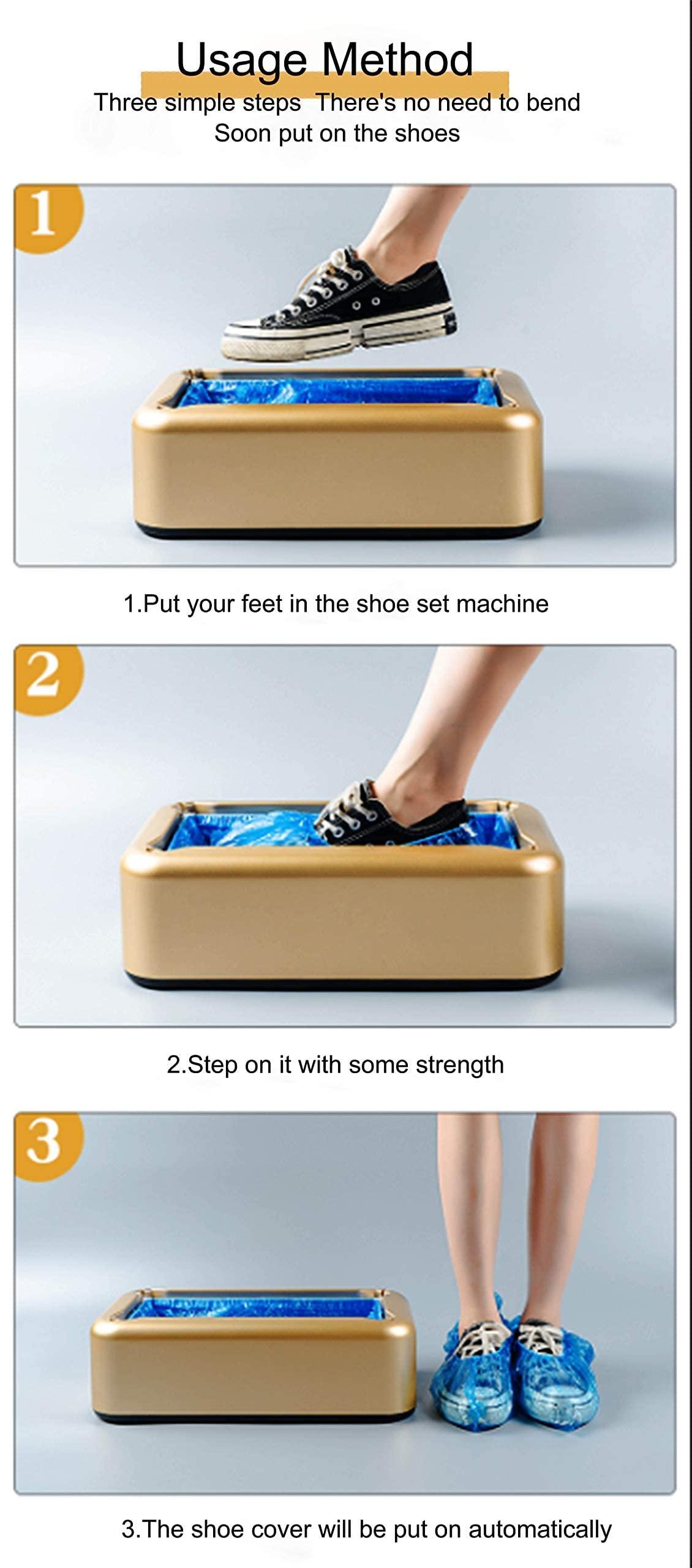 LCPCX Disposable shoe covers with T-buckle shoe covers, 100 packs (50 pairs), applicable shoe cover machine, can be used in laboratories, homes, stores and other public places - Image 4