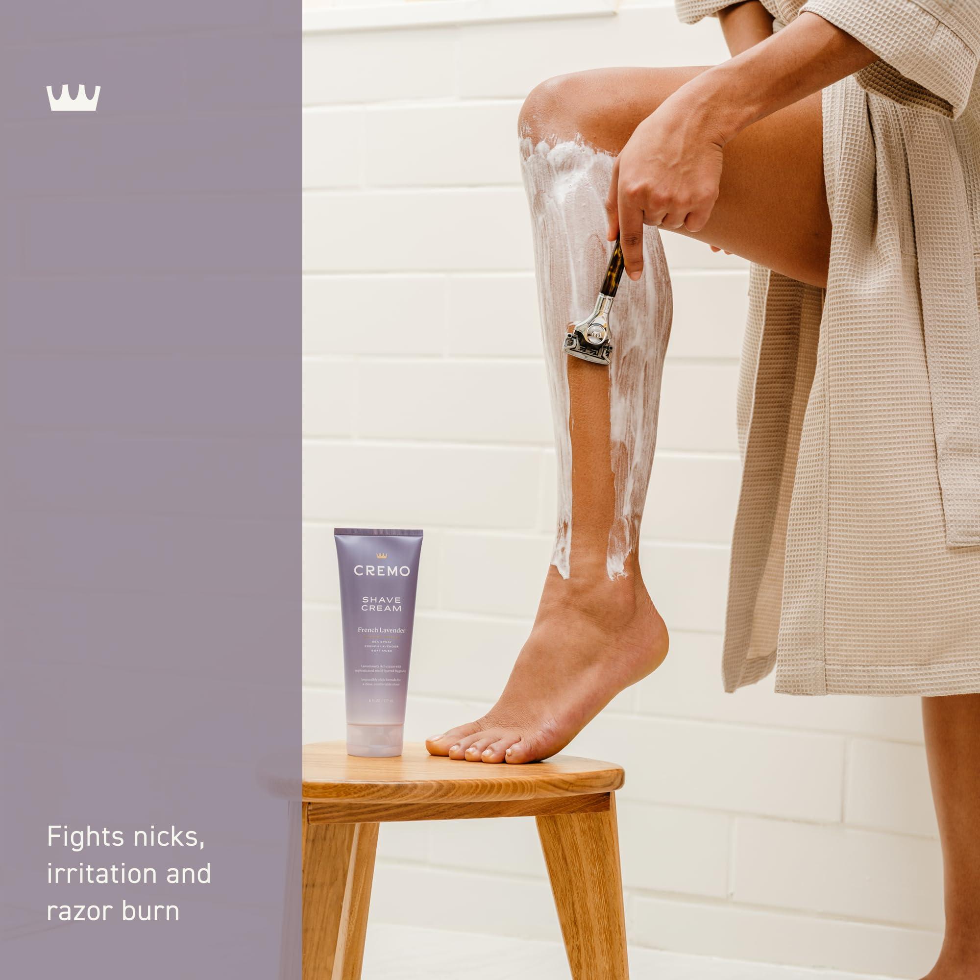 Cremo French Lavender Moisturizing Shave Cream, Astonishingly Superior Ultra-Slick Shaving Cream for Women Fights Nicks, Cuts and Razor Burn, 6 Fl Oz - Image 3