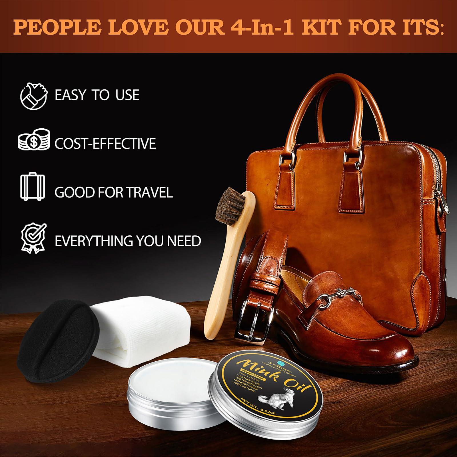Feilove 4-in-1 Mink Oil Leather Conditioner and Cleaner 3.52 oz - Premium Waterproof Formula for Boots and Shoes - Image 6
