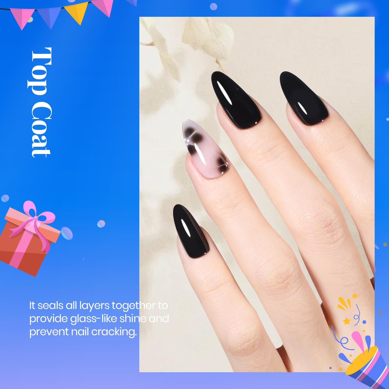 beetles Gel Polish 2Pcs 15ml No Wipe Top Coat Gel Nail Polish High Gloss Shiny Long-Lasting Clear Gel Top Coat, Soak Off Nail Lamp, Home DIY Professional Manicure and Nail Salon - Image 8