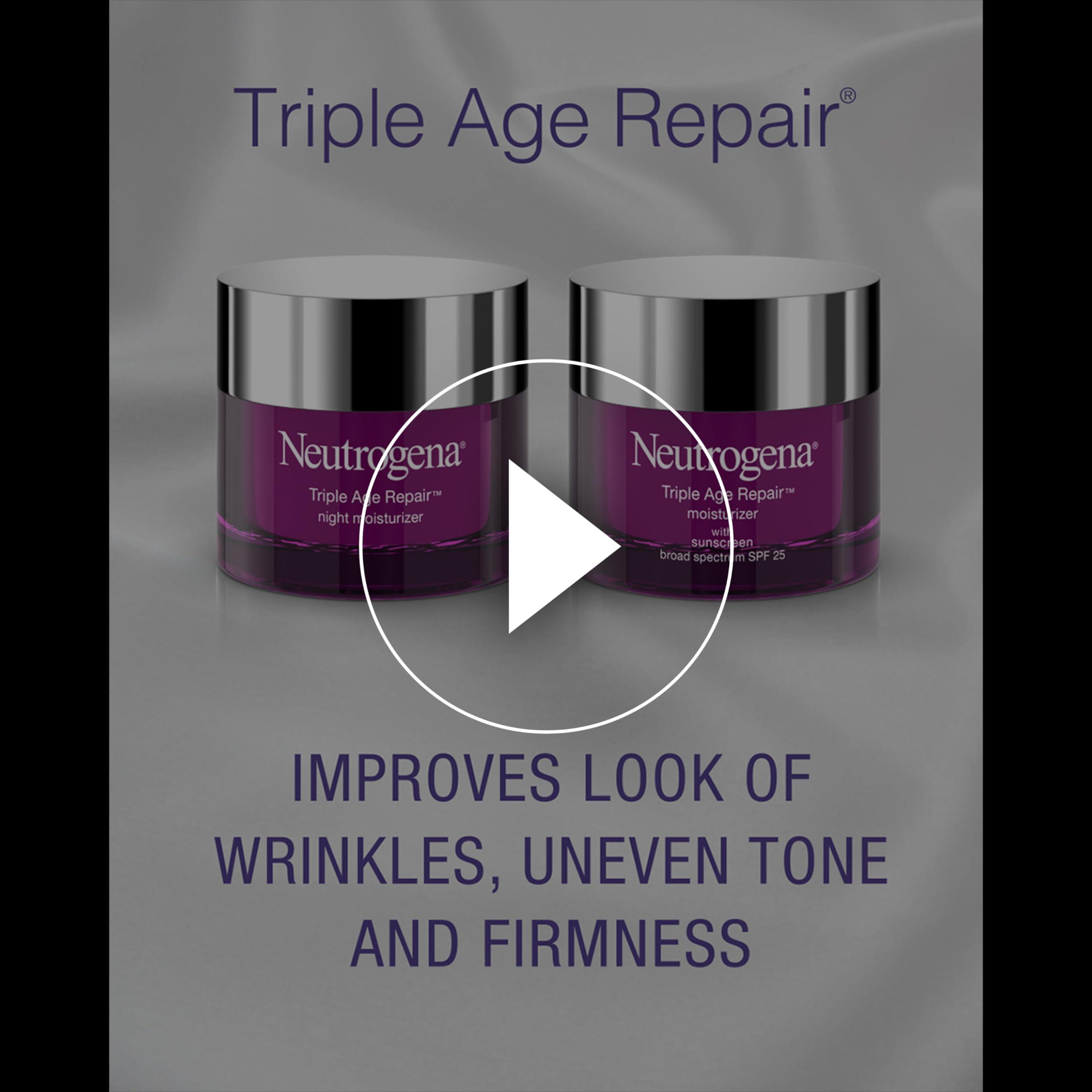 Neutrogena Triple Age Repair Face Moisturizer with SPF 25, 1.7 oz Jar, Anti-Aging Face Cream, SPF Moisturizer & Neck Cream, Anti Wrinkle Lotion for Dark Spots, Glycerin & Shea Butter - Image 10