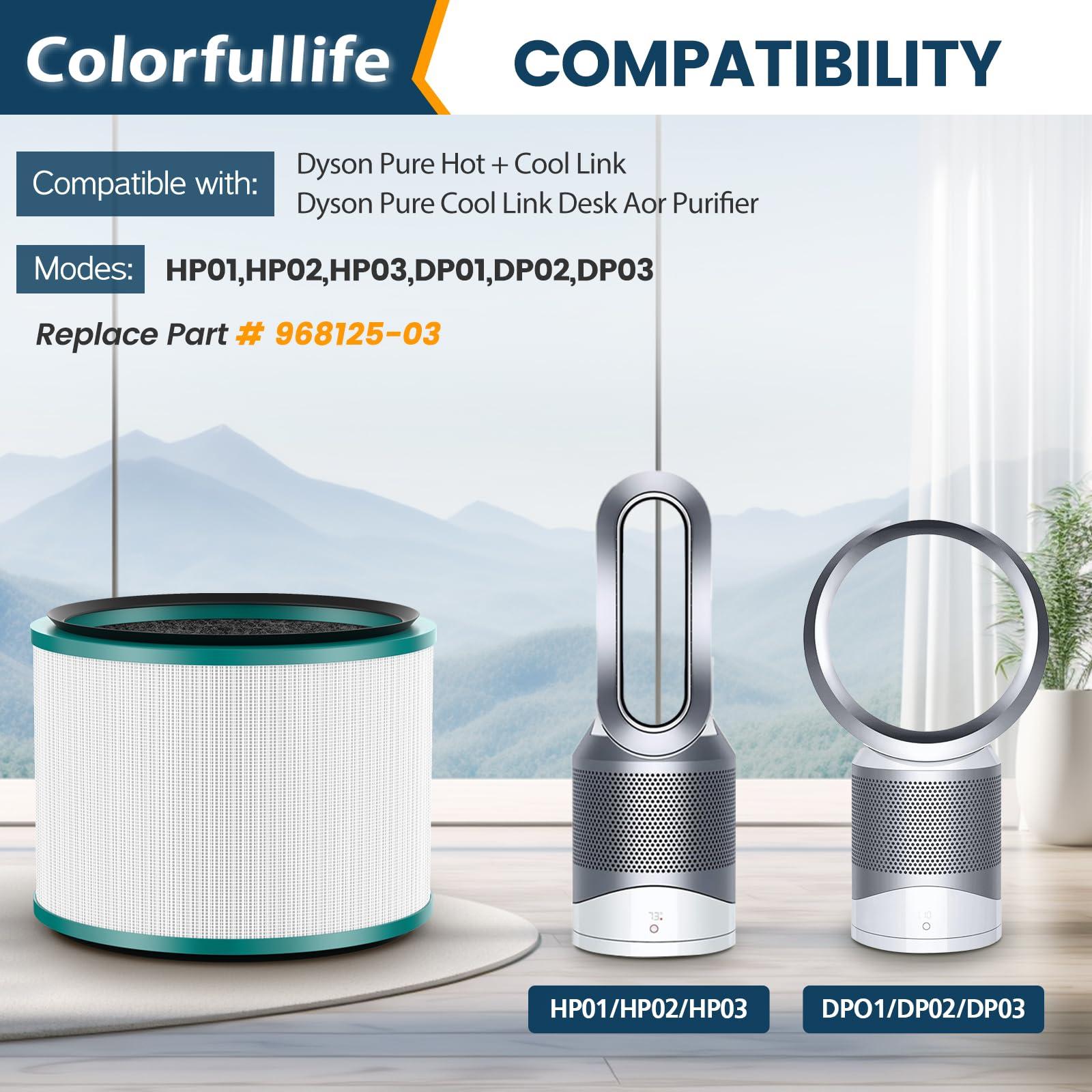 2 Pack Air Purifier Filter Replacements for Dyson HP01, HP02, DP01 Desk Purifiers. Compare to Part # 968125-03 - Compatible with Dyson Pure Hot Cool Link Air Purifier Filter Replacement. - Image 3